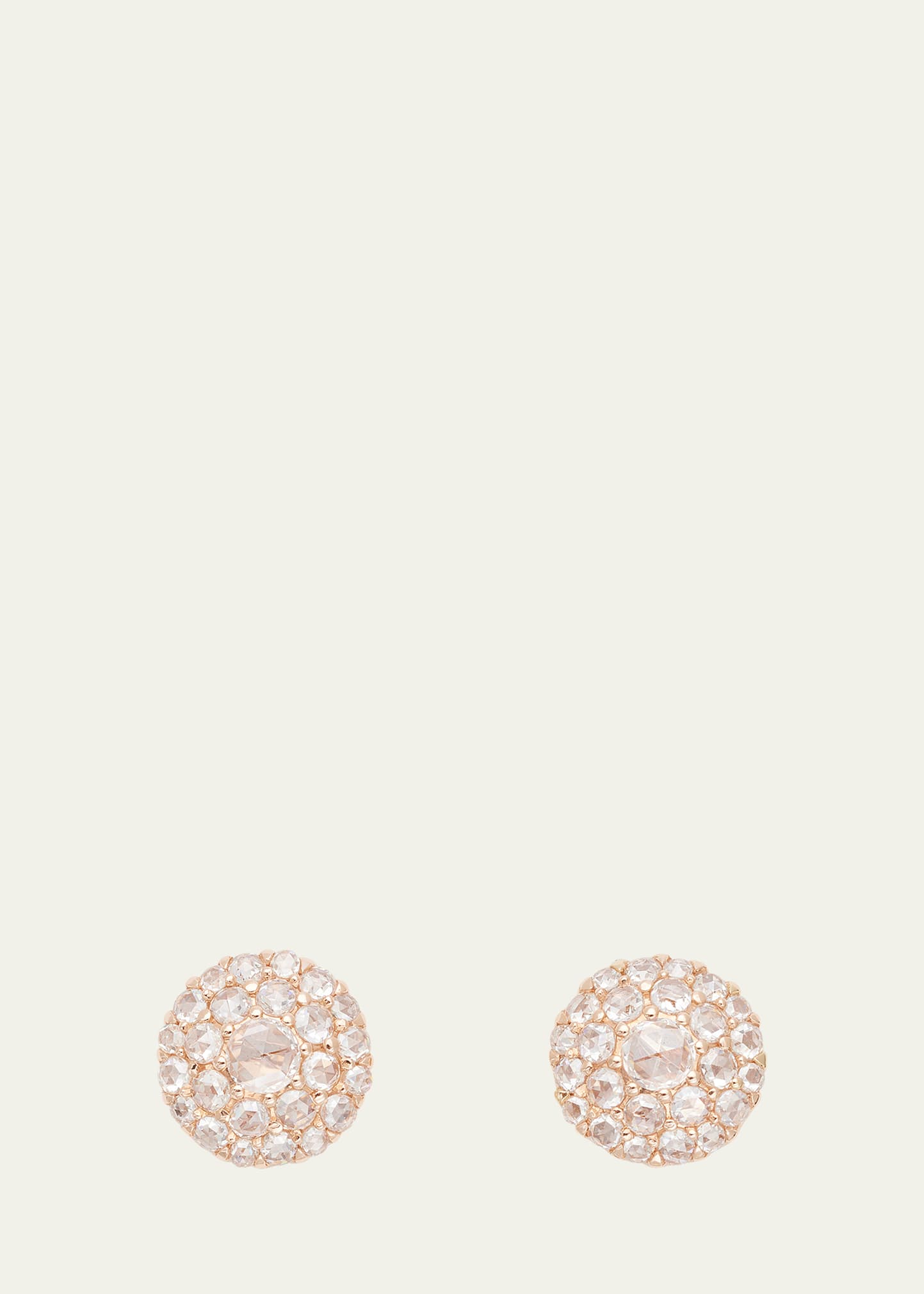 Pink Gold Disk Earring With Diamonds