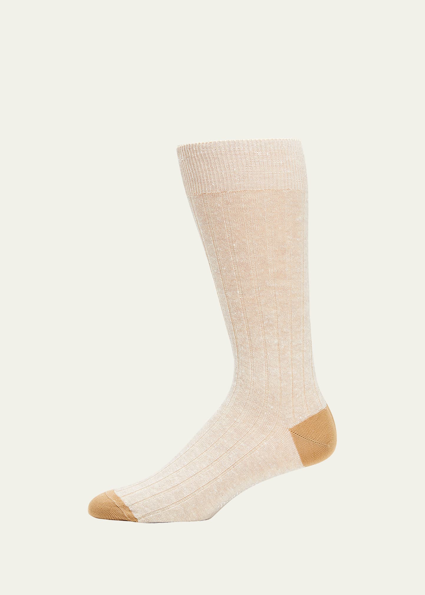 Pantherella Men's Hamada Cotton Crew Socks In Linen