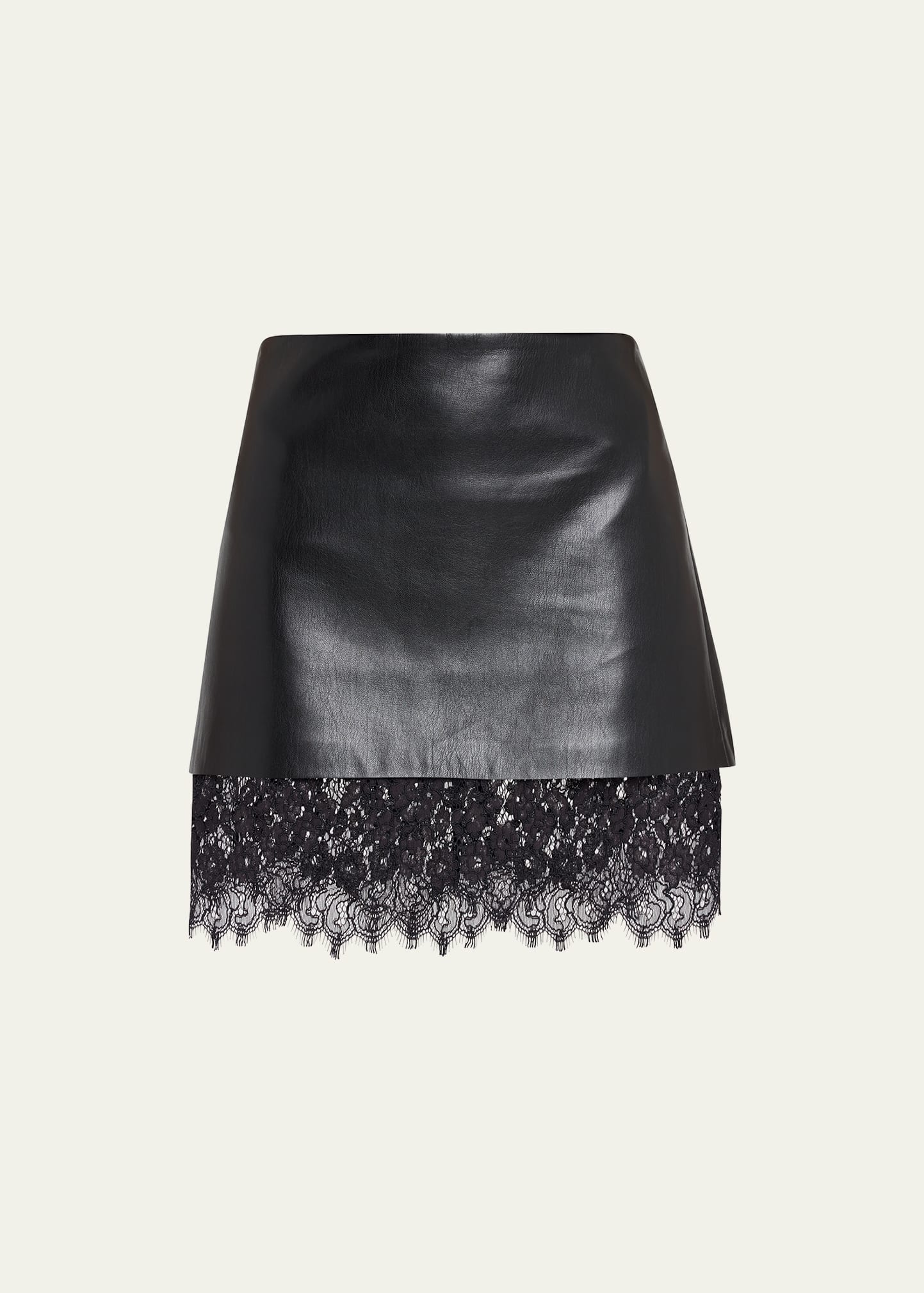 Rubi Vegan Leather Tiered Mini Skirt