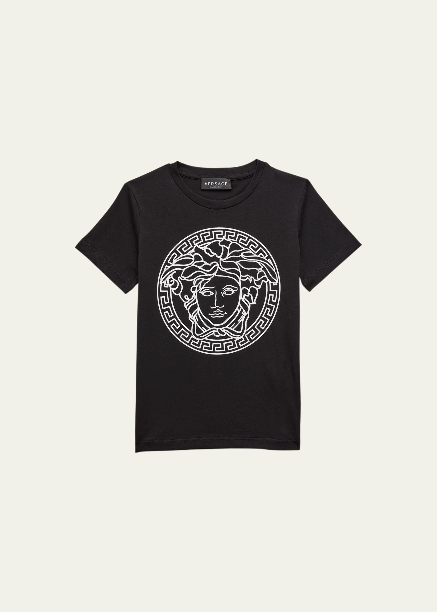 Versace Kid's Medusa Head Crest T-shirt In Black White