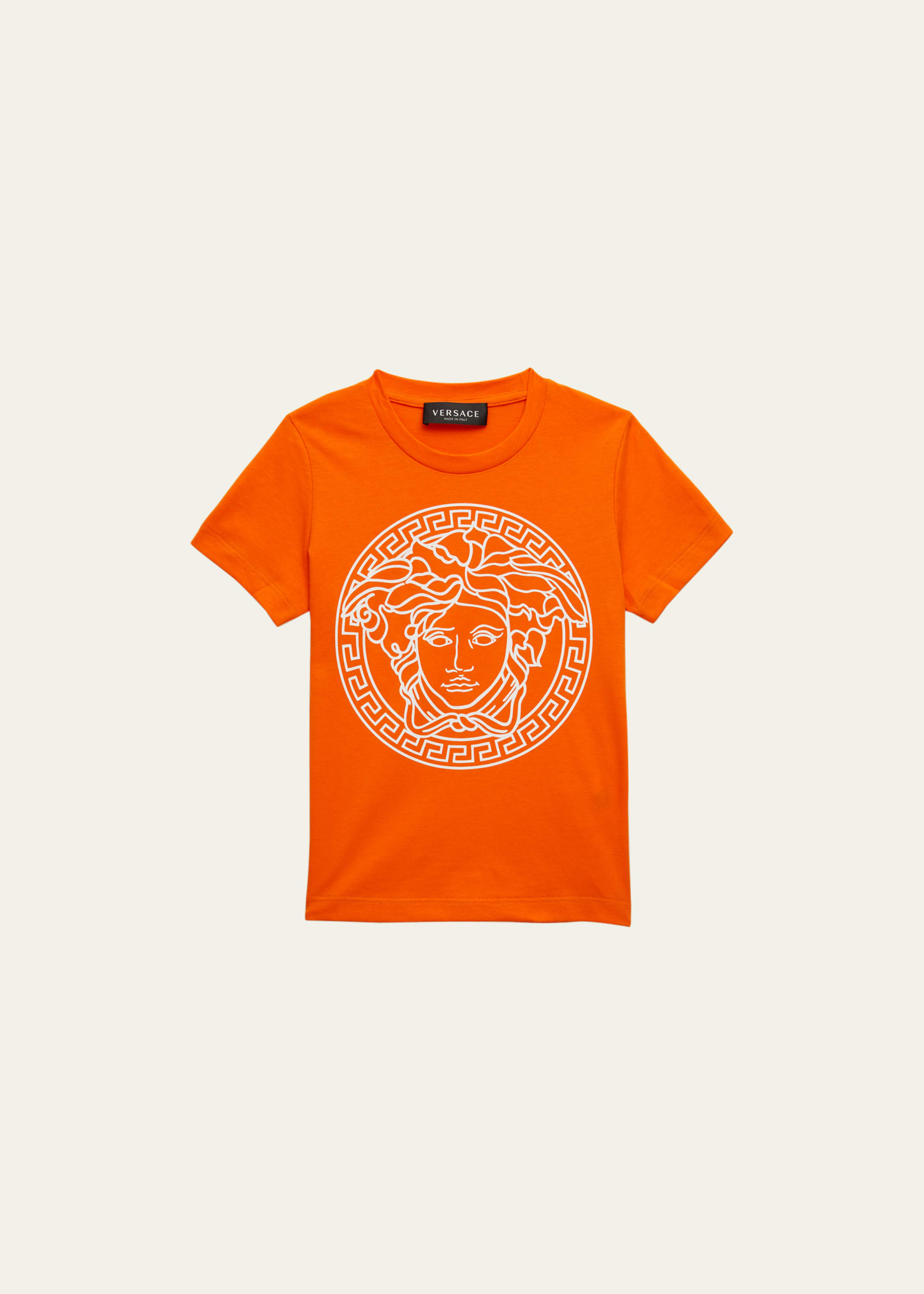 Versace Kid's Medusa Head Crest T-shirt In Orangewhite