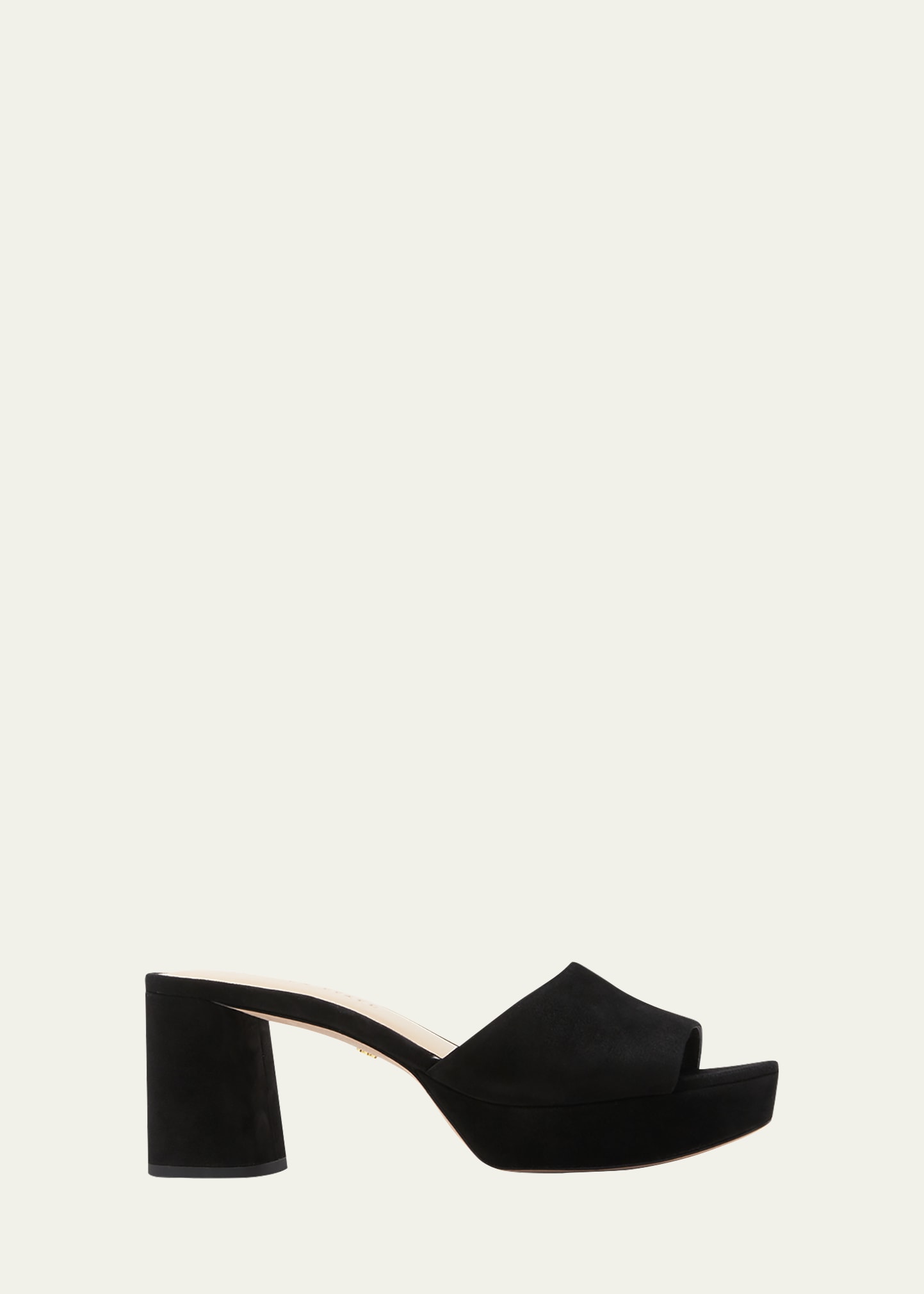 Veronica Beard Daliplatlow Suede Mule Sandals In Black Suede