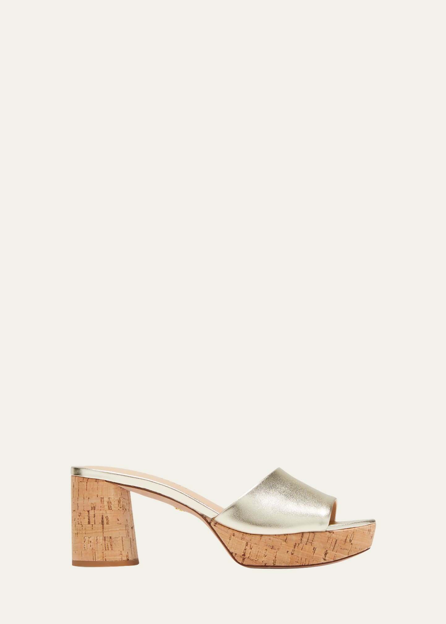 Veronica Beard Daliplatlow Metallic Cork Mule Sandals In Platinum
