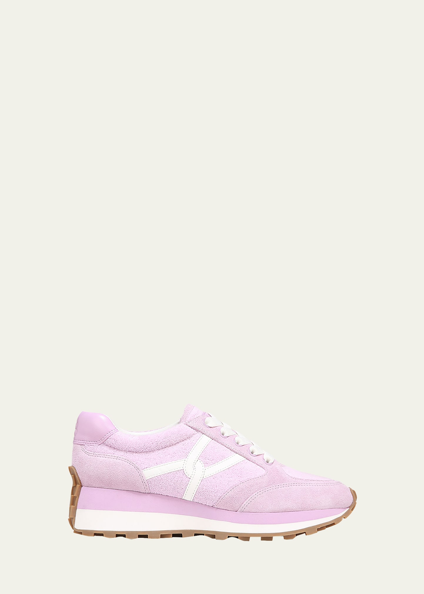 Valentina Mix-Leather Low-Top Sneakers