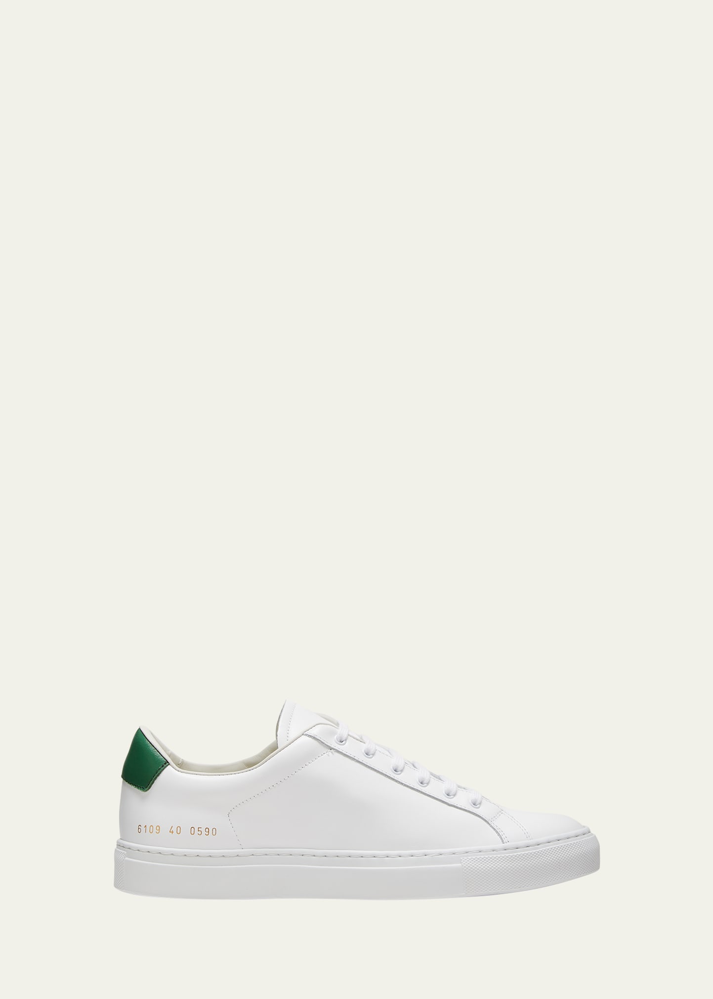 Common Projects Retro Bicolor Leather Low-top Sneakers In Whitegreen