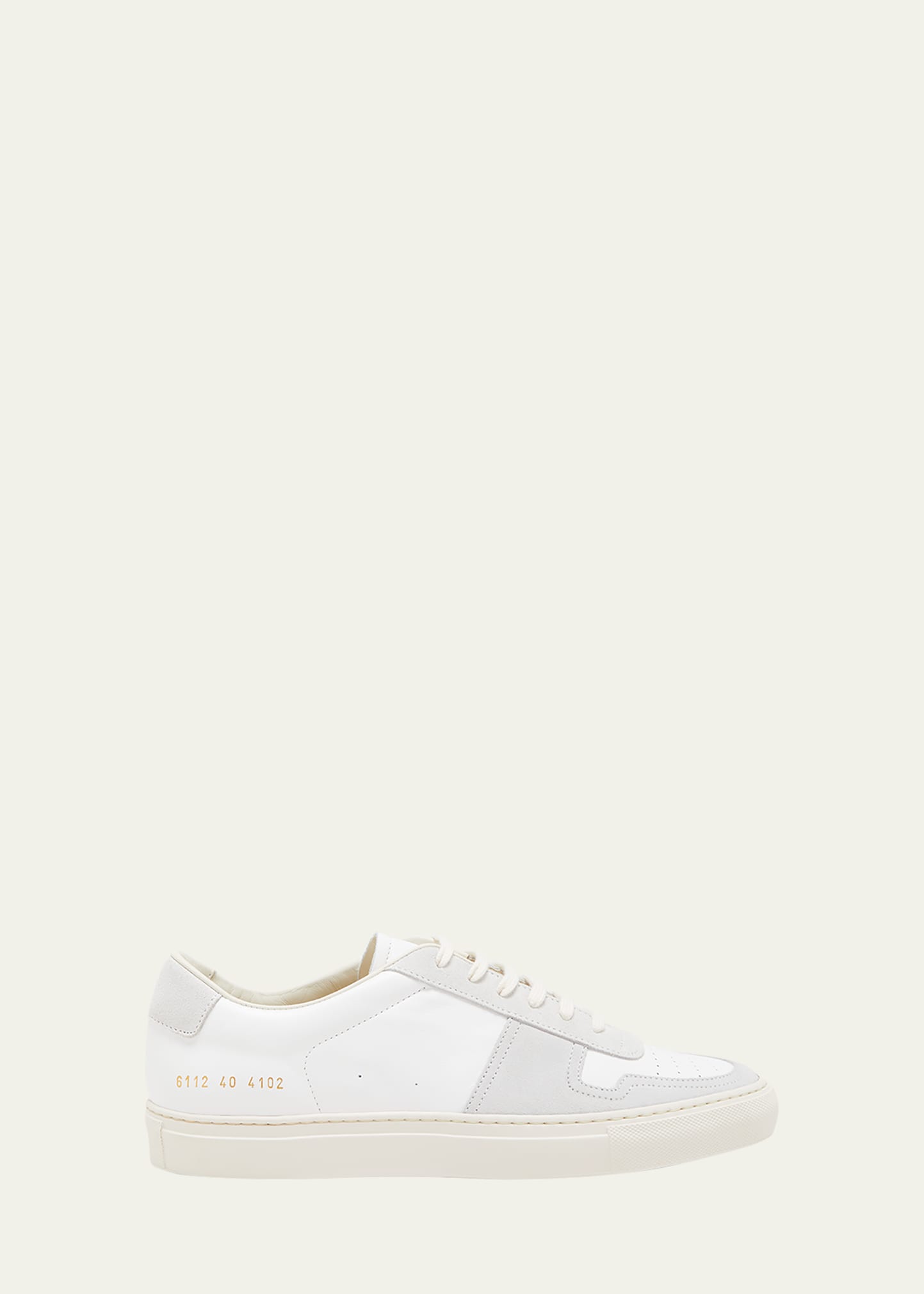 COMMON PROJECTS BBALL SUMMER MIXED LEATHER COURT SNEAKERS
