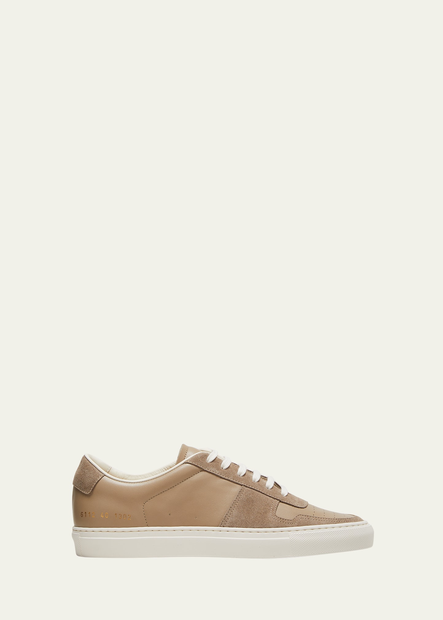 Common Projects Bball Summer Mixed Leather Court Sneakers In Tan