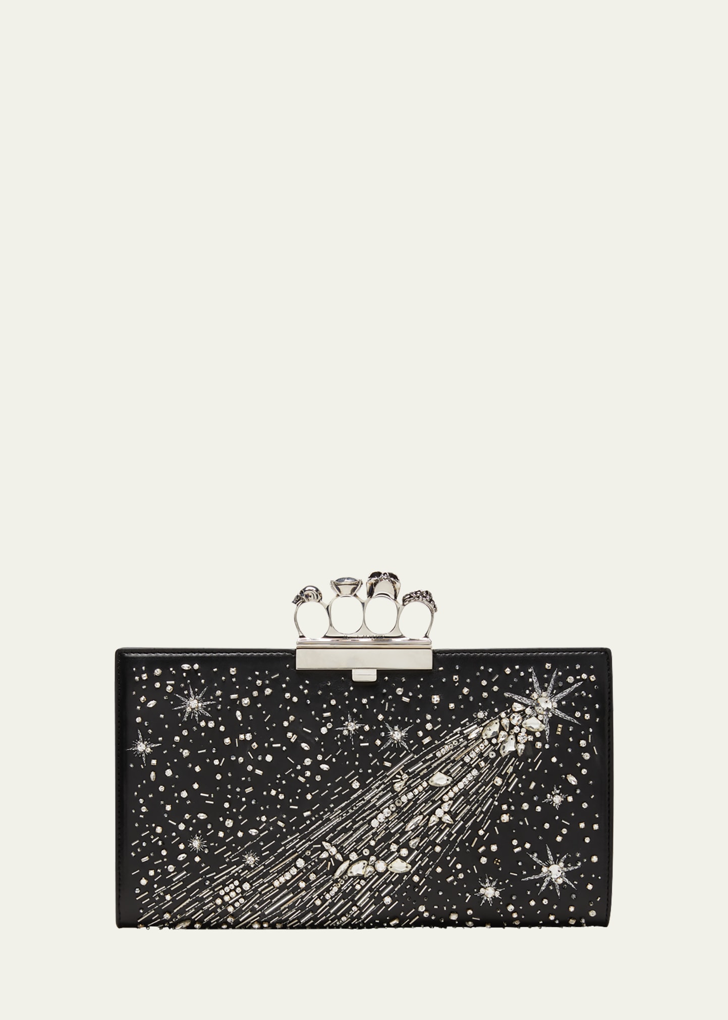 Alexander McQueen For Ring Star Crystal Flat Pouch Clutch Bag