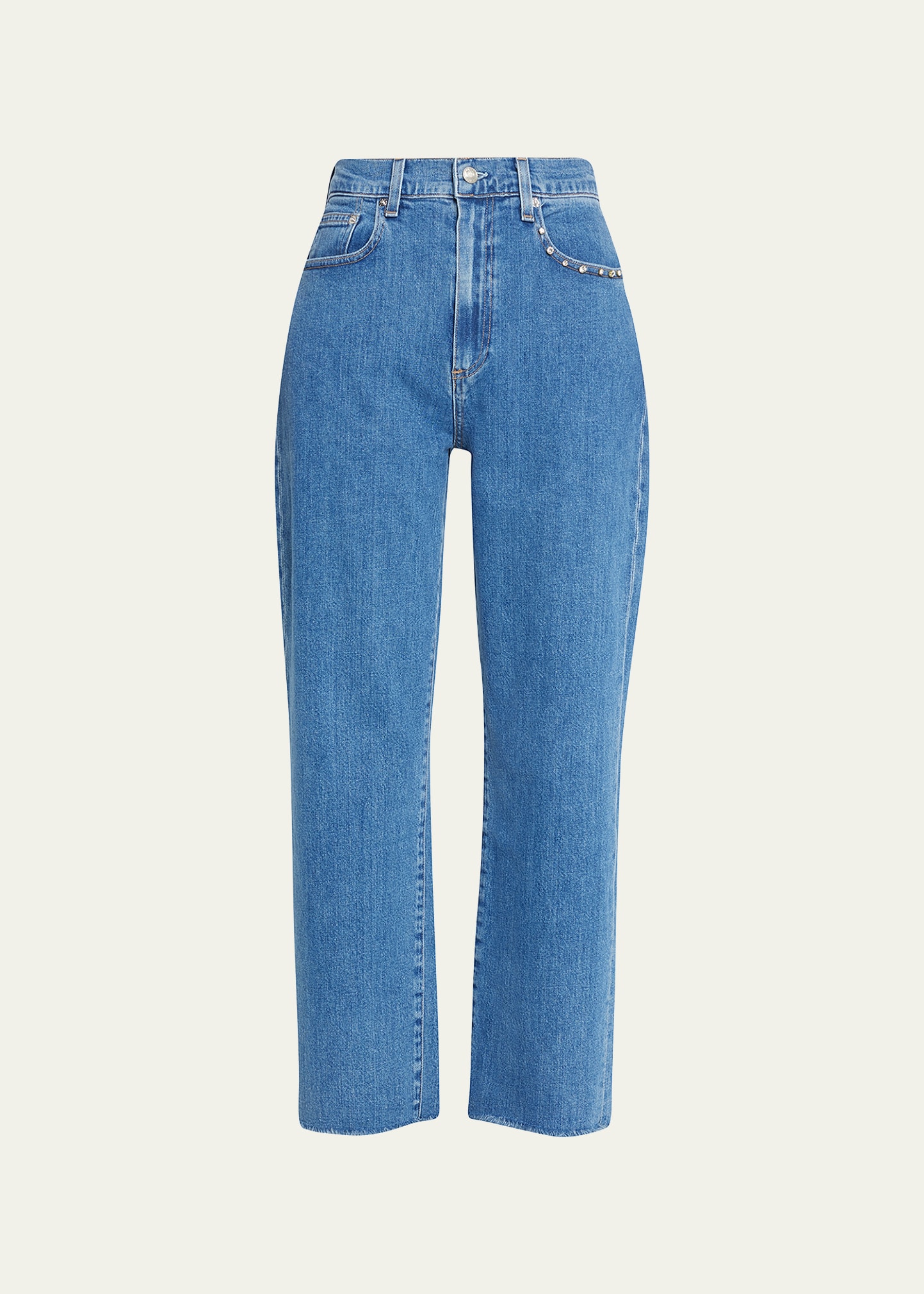 LE JEAN Mia Relaxed Straight Ankle Jeans