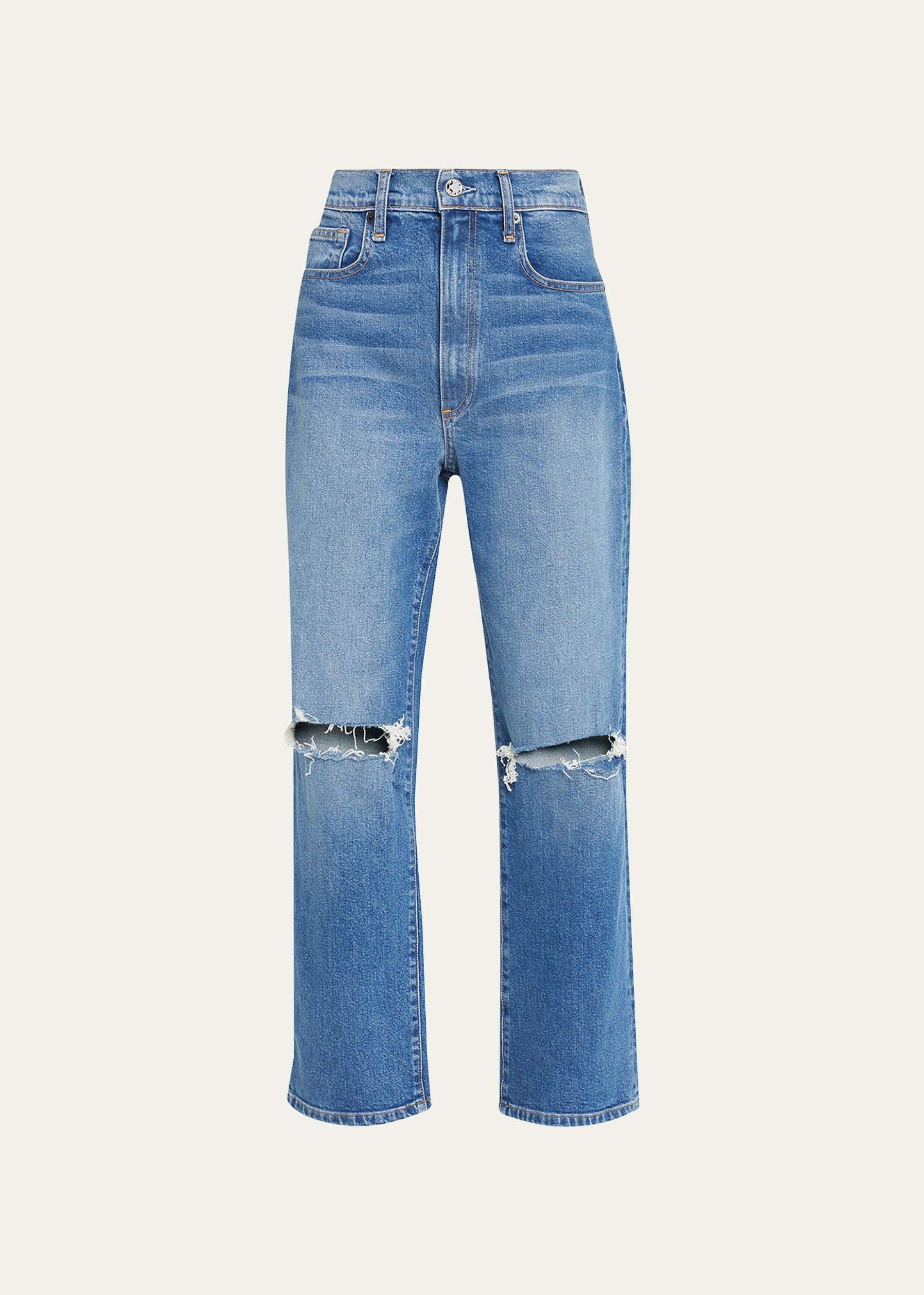 LE JEAN Mia Relaxed Straight Ankle Jeans