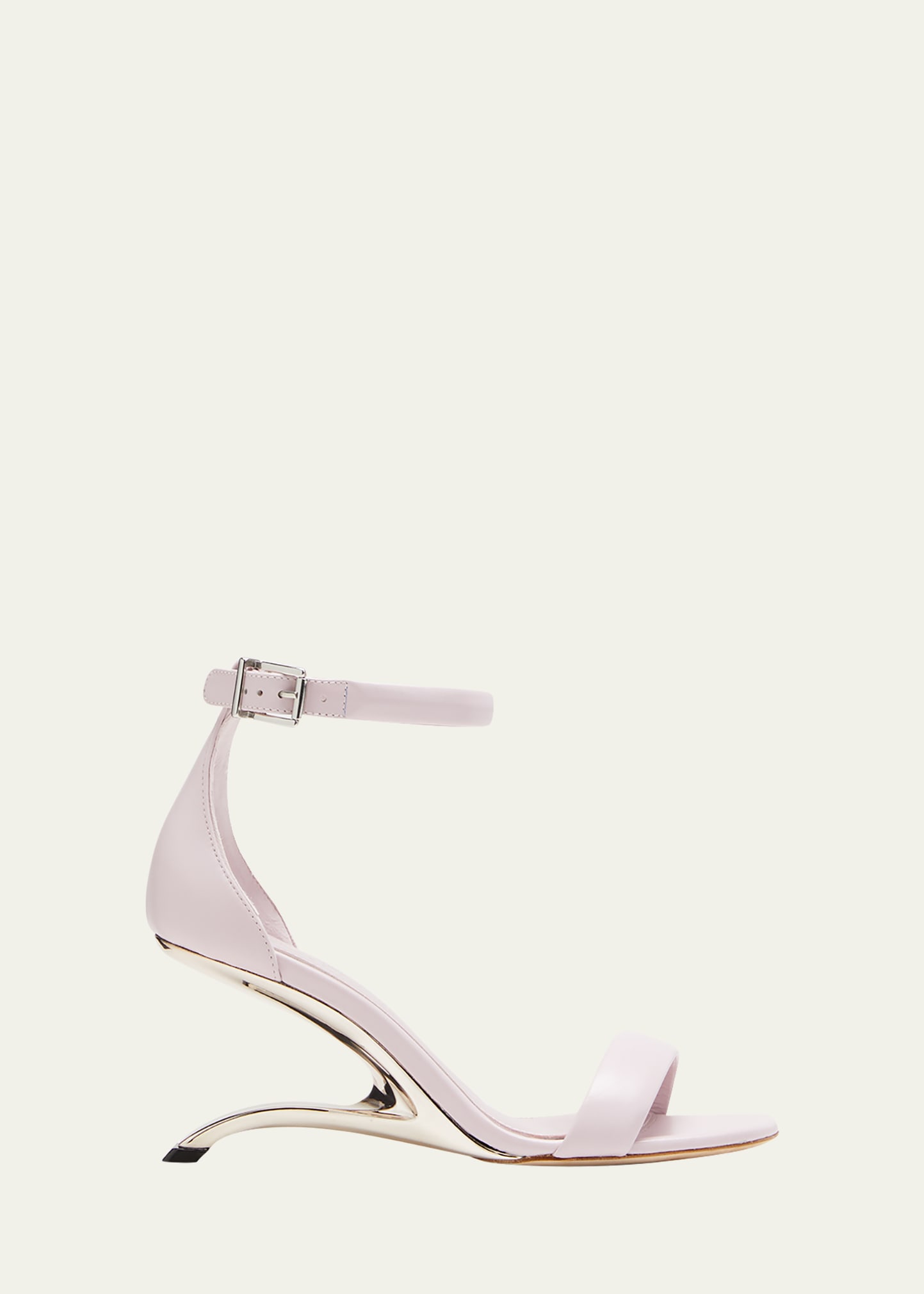 ALEXANDER MCQUEEN ARC METAL-HEEL LEATHER SANDALS 