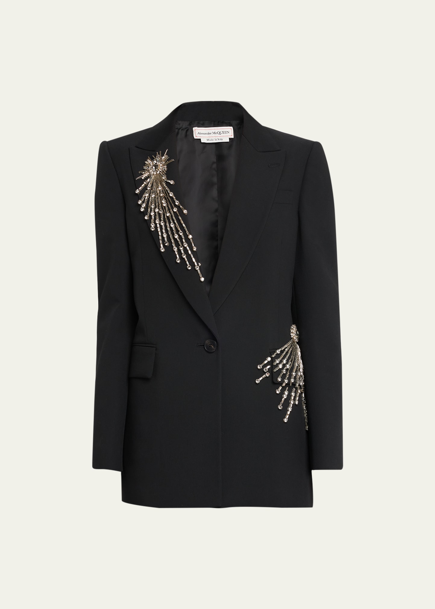Alexander Mcqueen Embellished Blazer Jacket In Black ModeSens