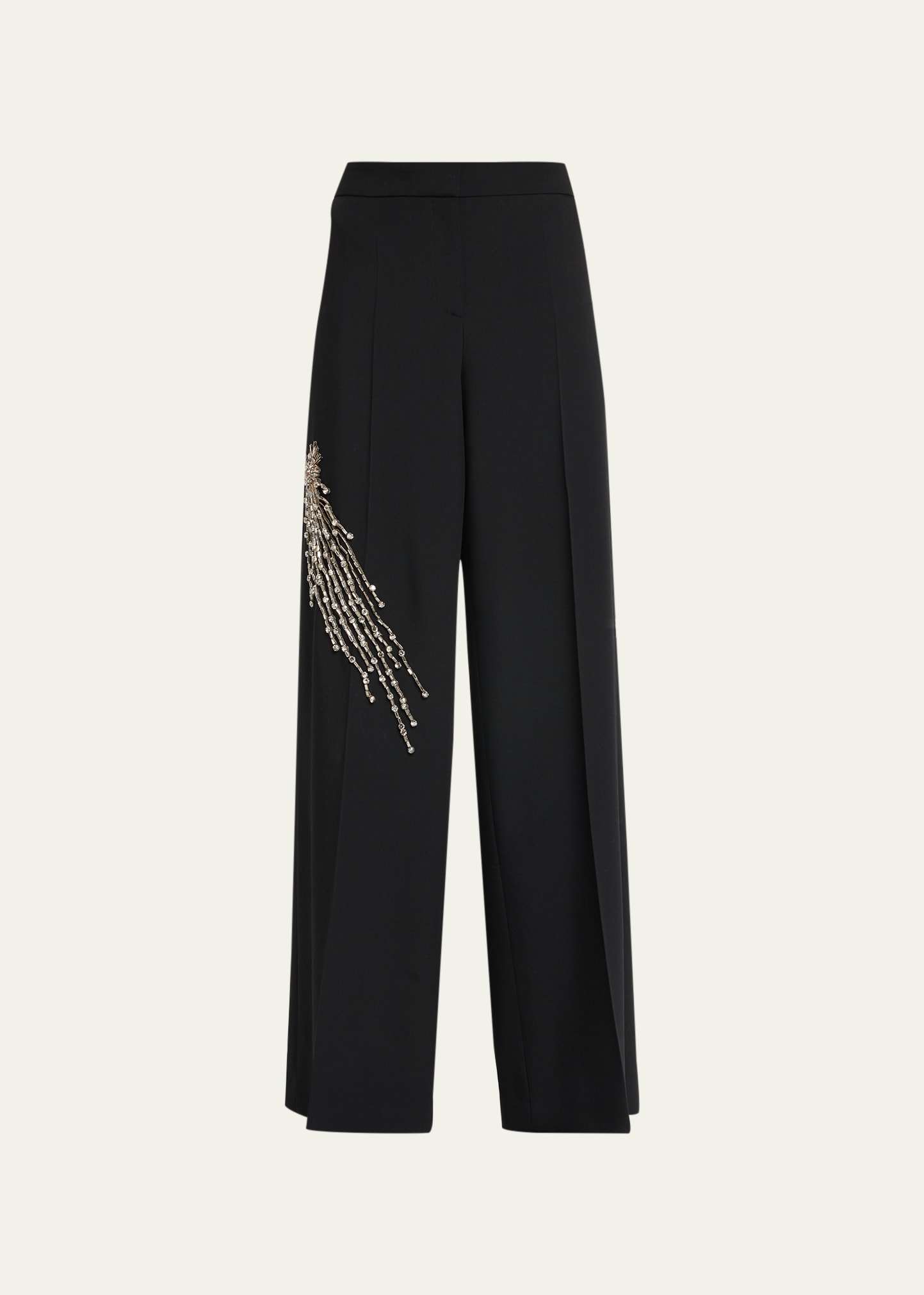 Embellished Straight-Leg Trousers