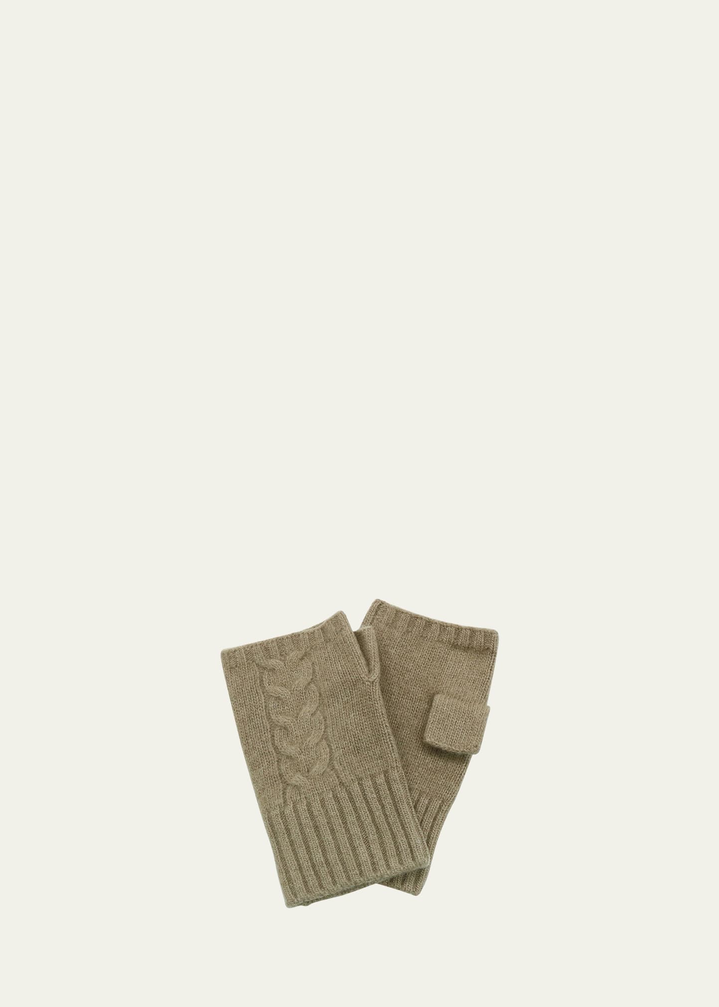 Men's Cable-Knit Fingerless Gloves