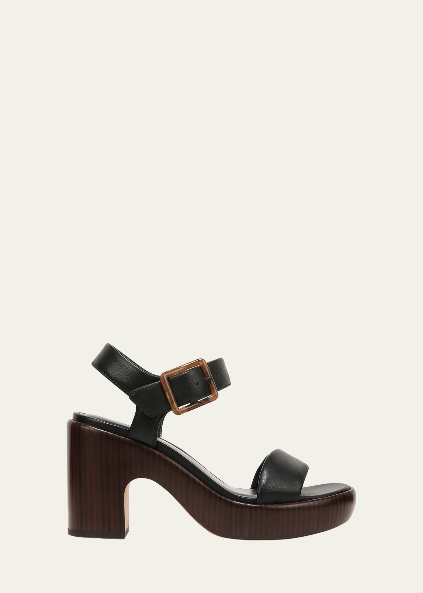 Shop Vince Noelle Leather Ankle-strap Platform Sandals In Black