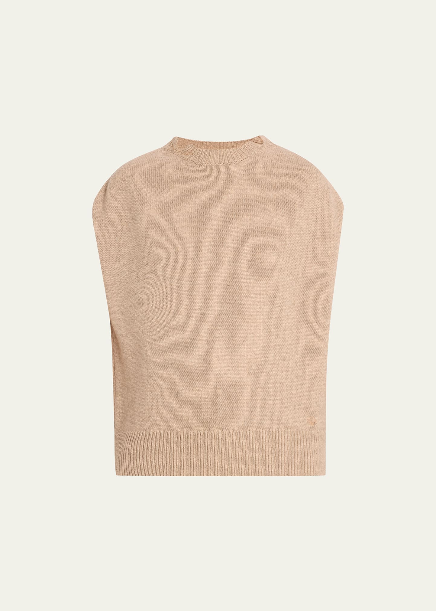 Shop Loulou Studio Sagar Cap-sleeve Wool Sweater In Beige Melange