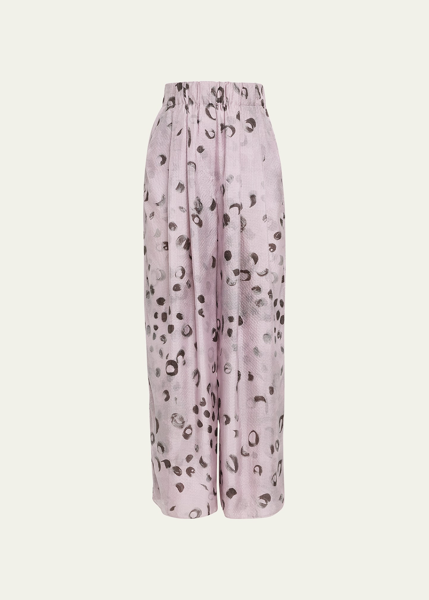 Printed Silk Wide-Leg Pants