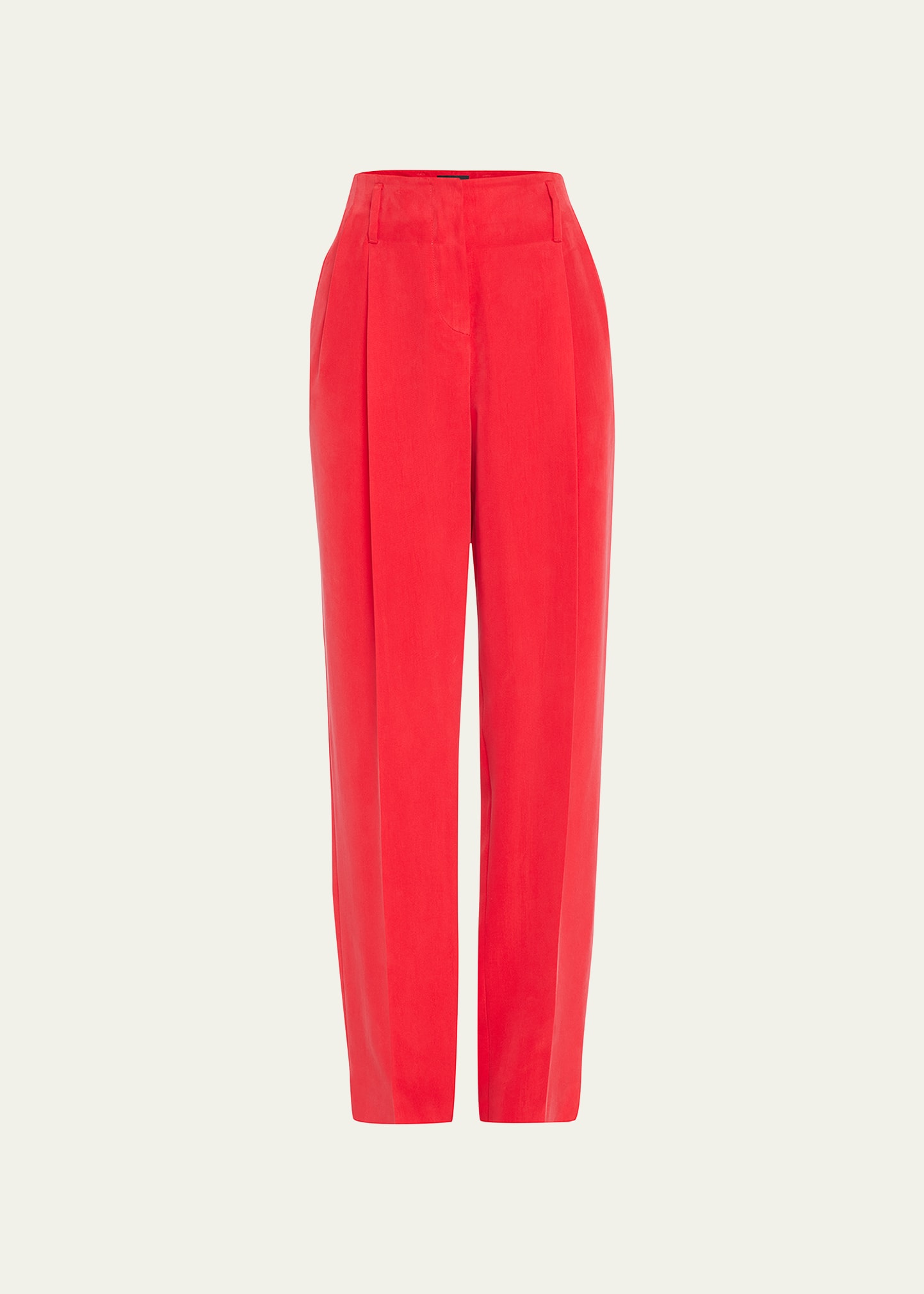 Washed Silk Pleated Trousers