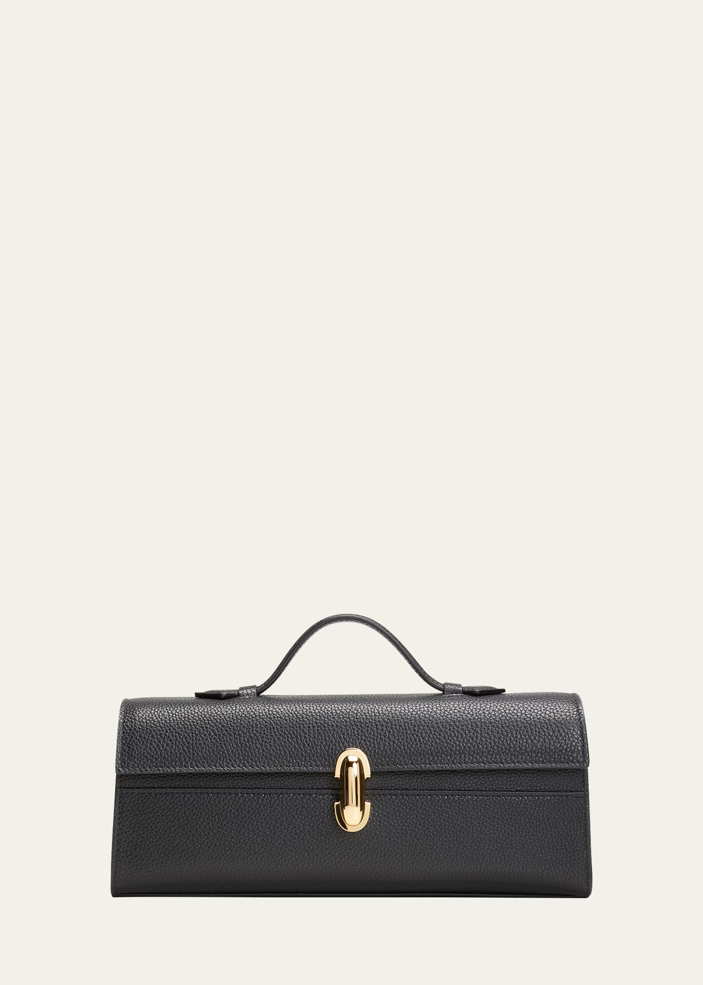 Slim Leather Pochette Top-Handle Bag