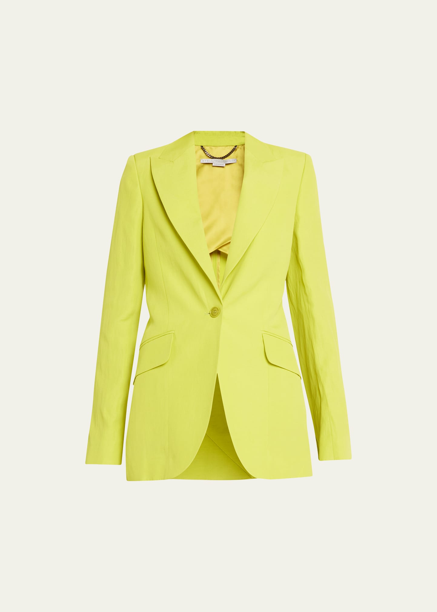 Stella Mccartney Double Breast Blazer Jacket In 8301 Lime