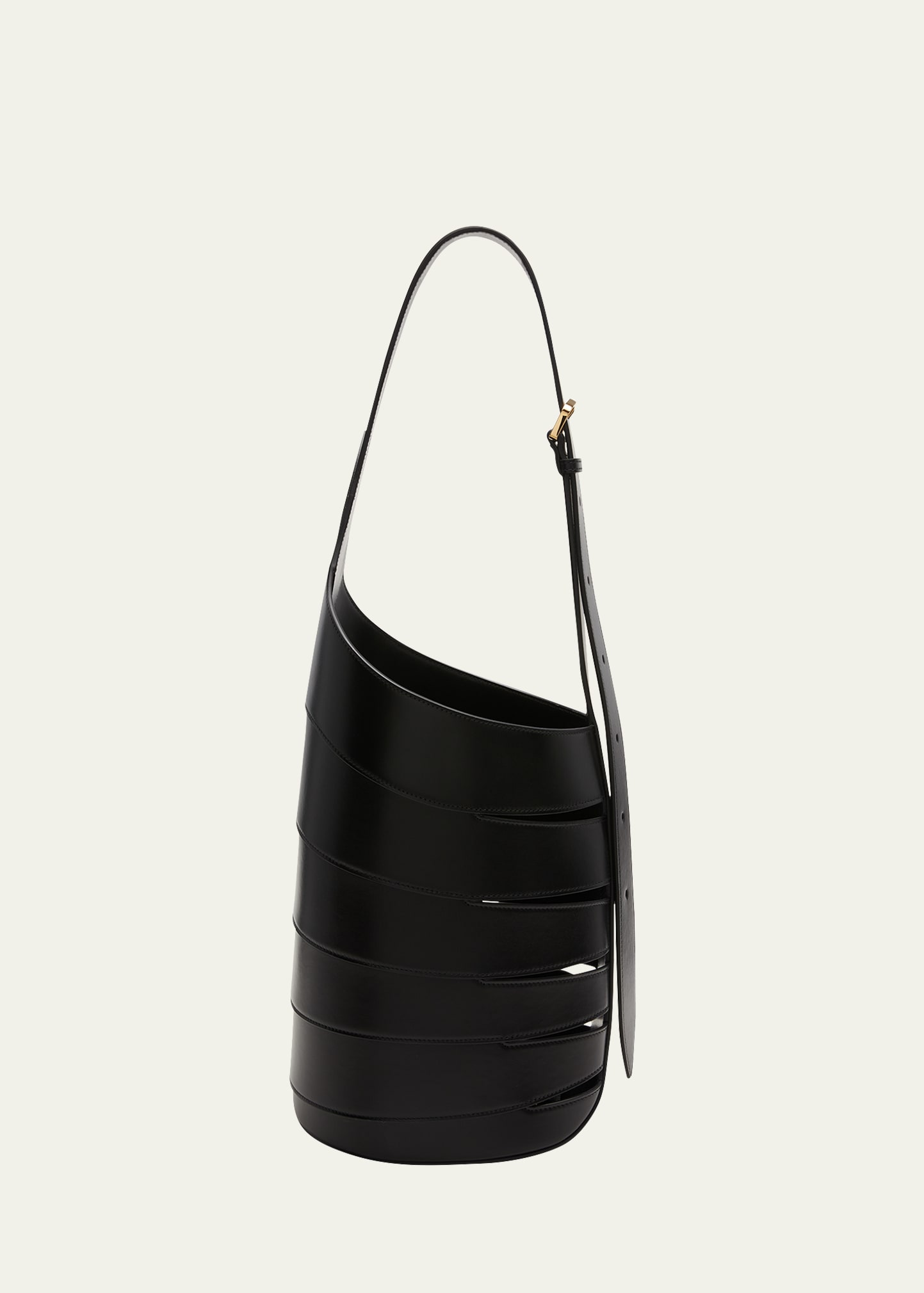 Alaïa Babel Medium Cutout Bucket Shoulder Bag In Black