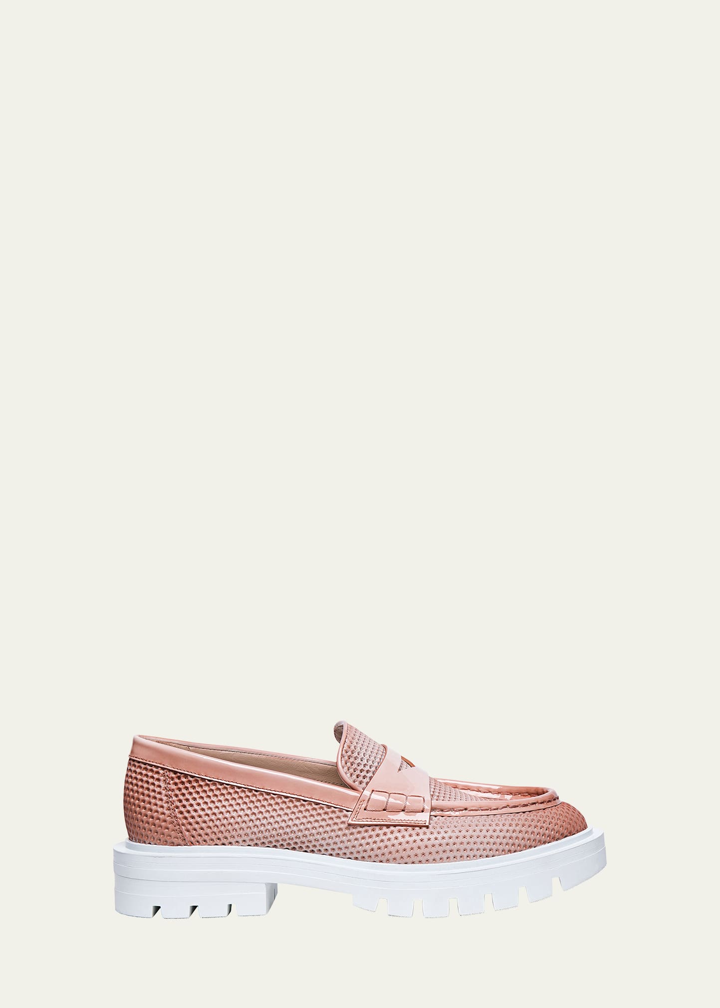 Santoni Cygnus Lug Sole Loafers In Pink