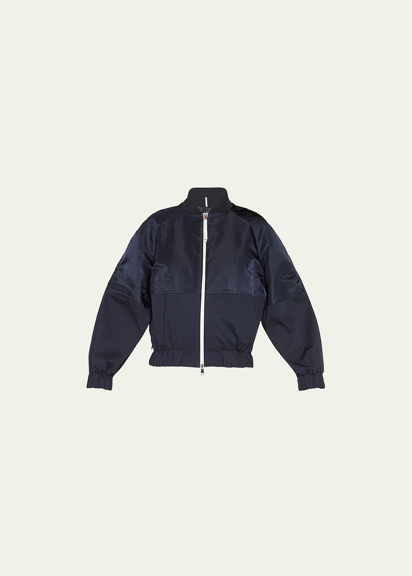 Moncler Gobie Satin And Cotton-blend Twill Bomber Jacket In Dark Blue