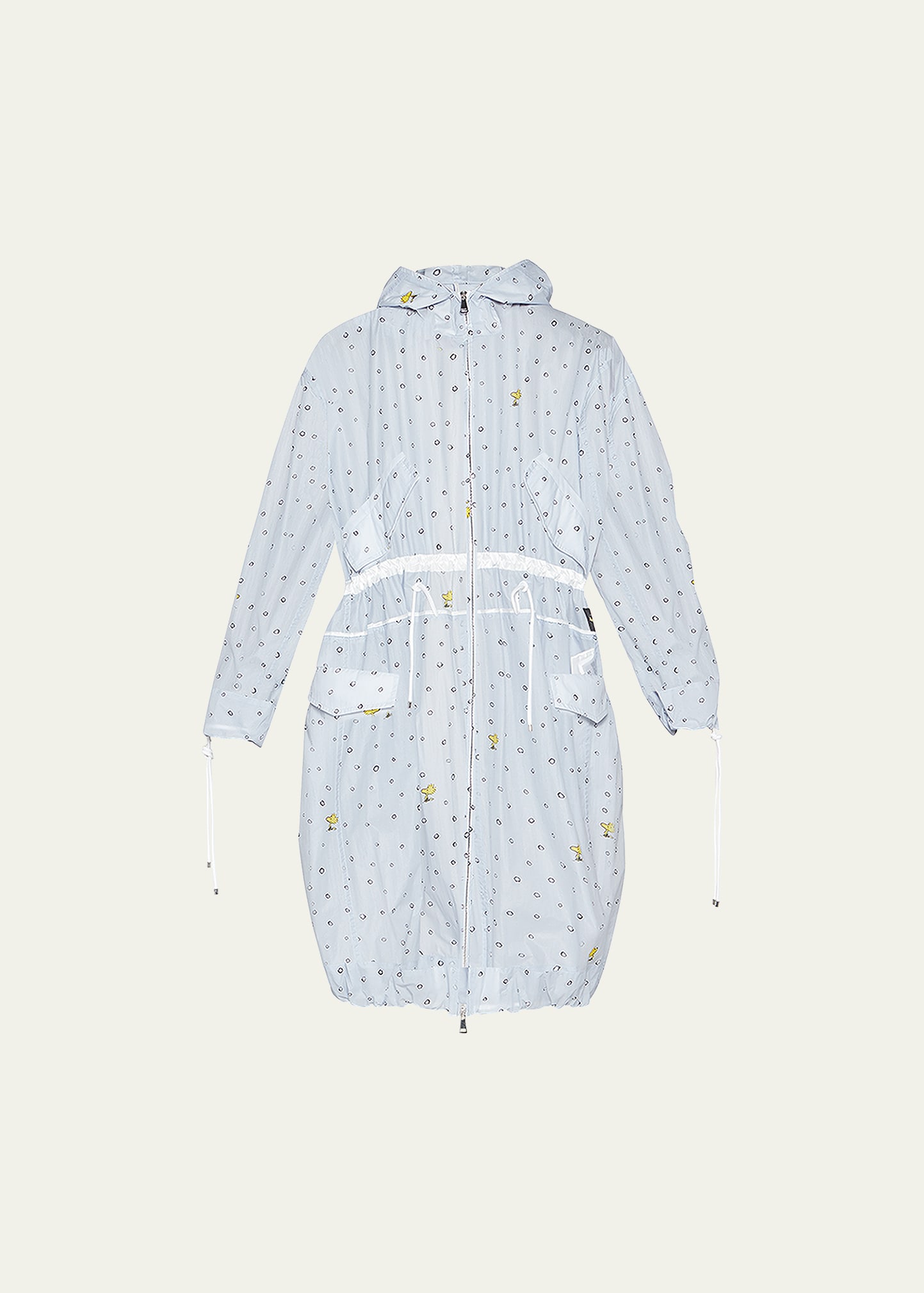 Moncler X Peanuts Erne Long Parka In Light Blue