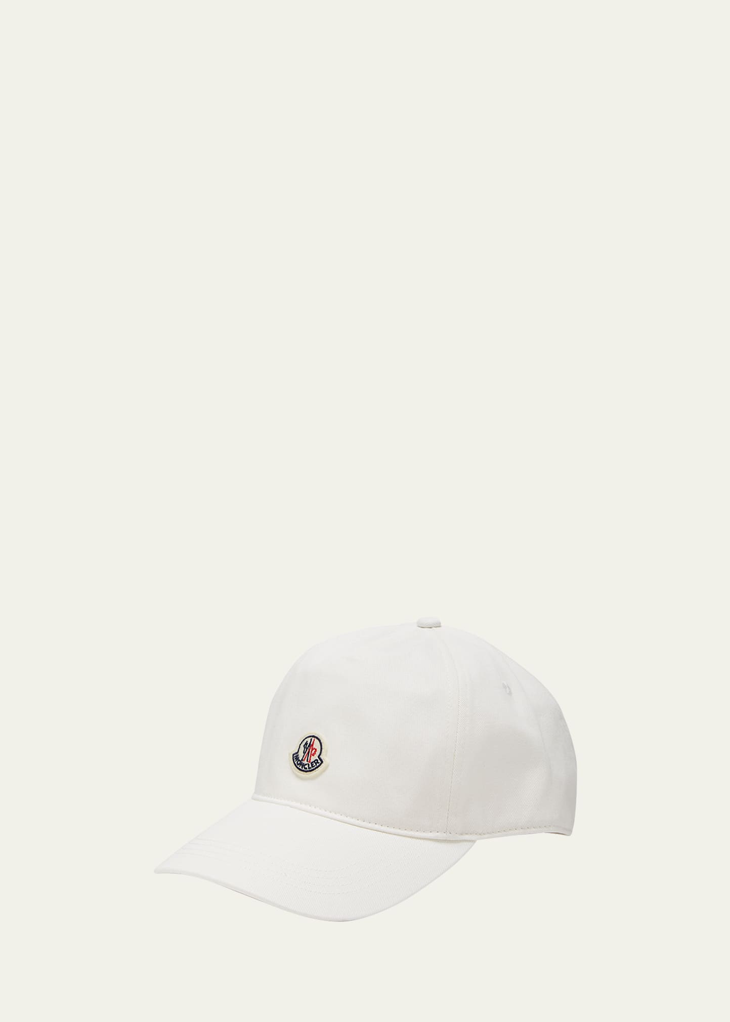 Moncler Cotton Logo Baseball Cap In Ivory