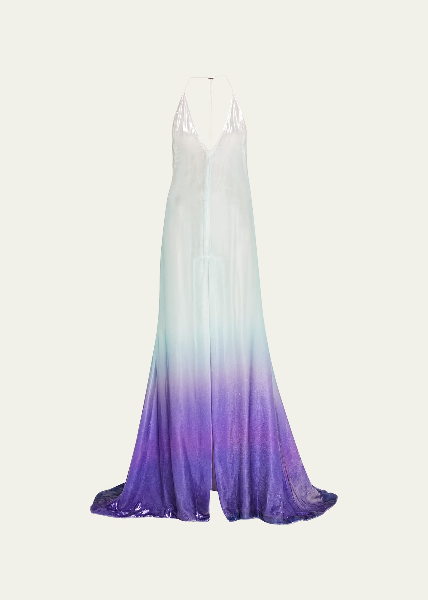 Ombre Velvet Halter Gown