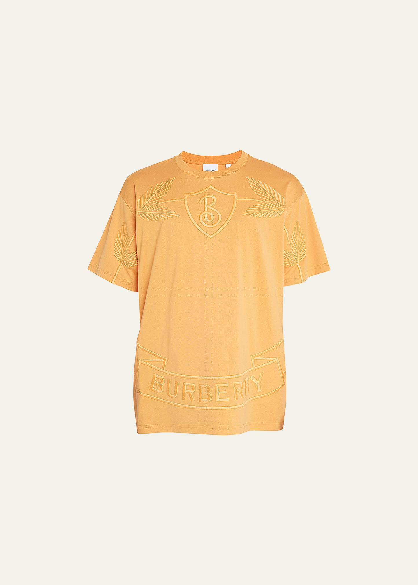 Burberry Logo-embroidered Cotton-jersey T-shirt In Dusty Orange