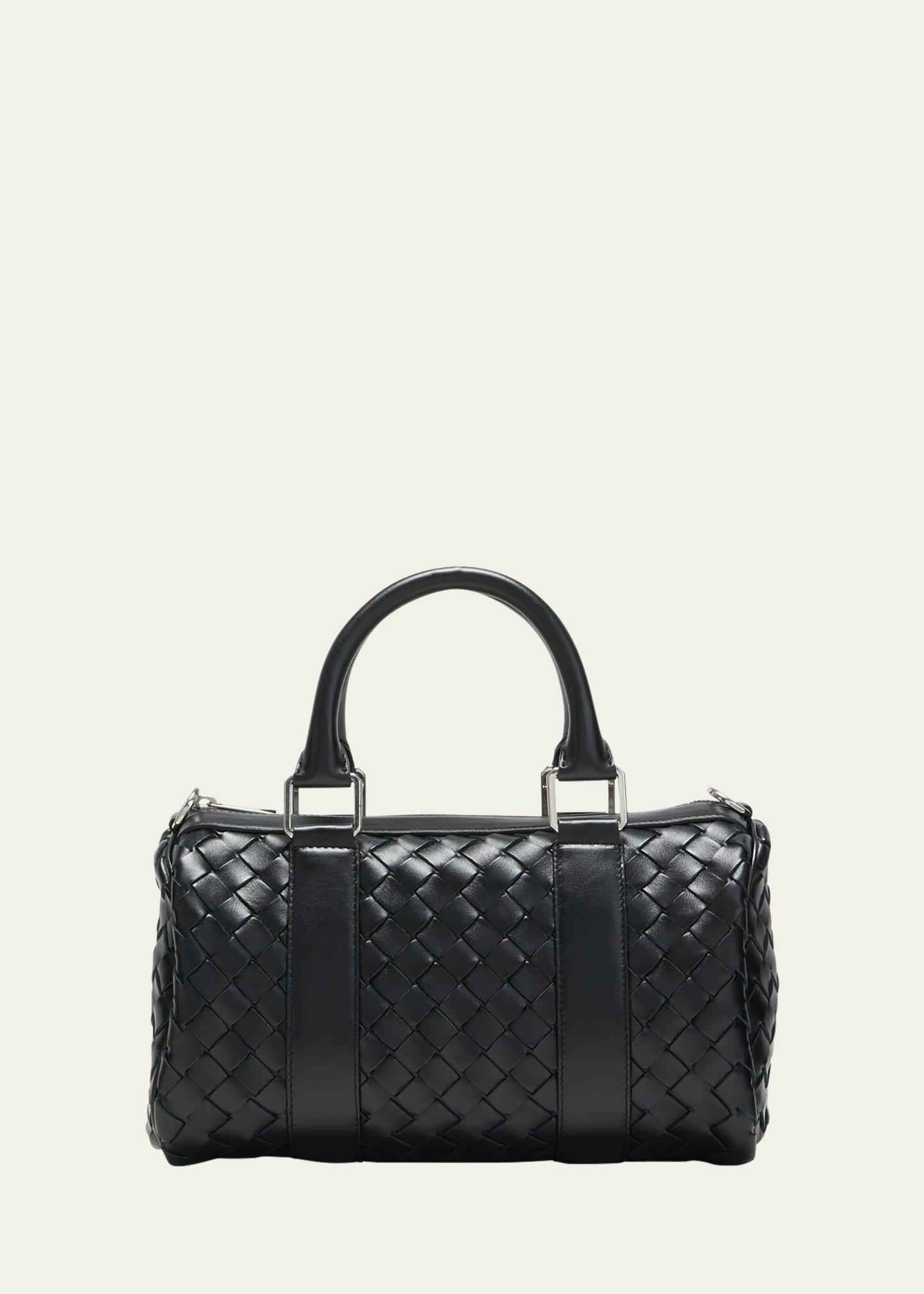 Bottega Veneta Men's Mini Duffle Crossbody Bag In Black-silver