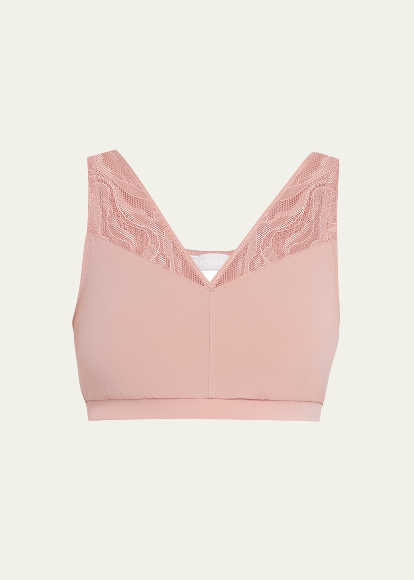 V-Neck Lace-Inset Crop Top
