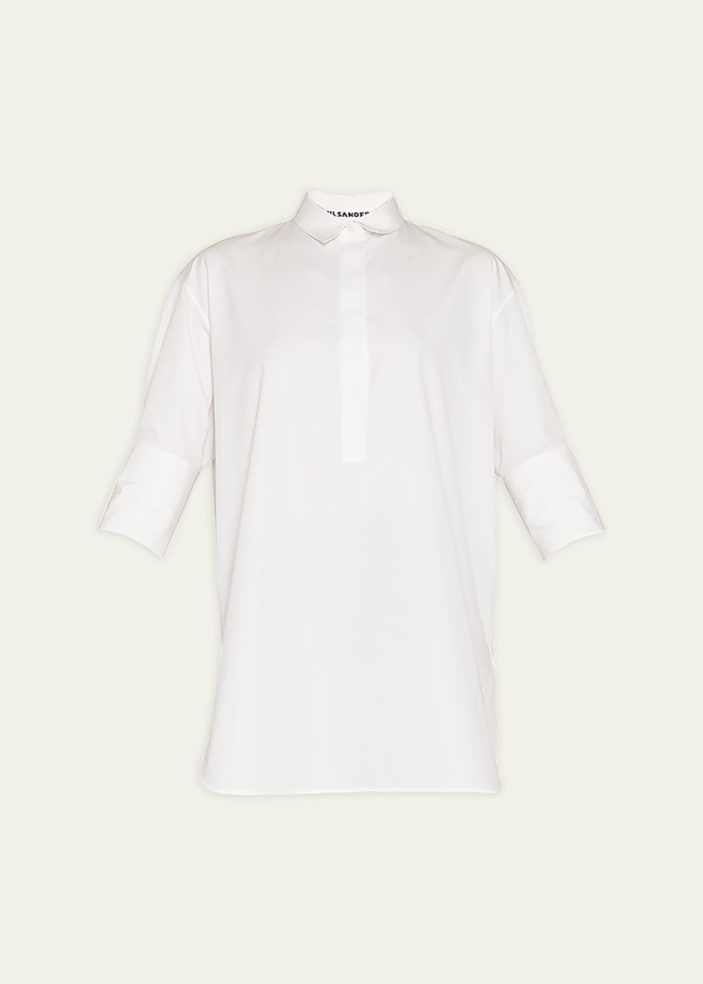 Cotton Button-Front Shirt w/ Volume Sleeves