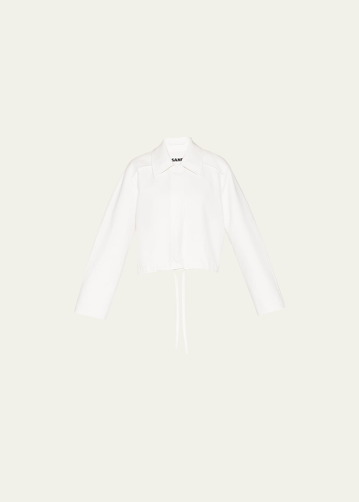 Cropped Relaxed-Fit Drawstring Jacket