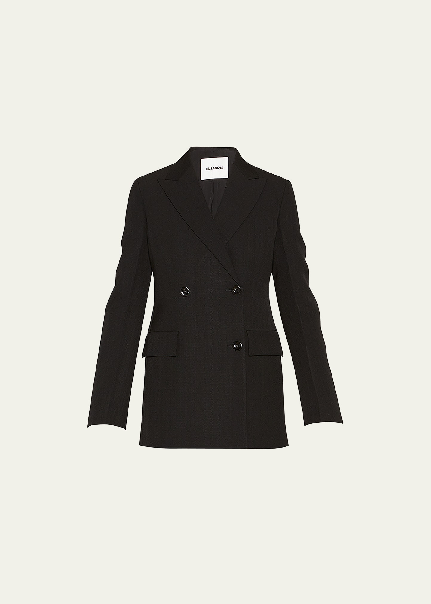 Jil Sander Tailor Made Slim Double-breasted Jacket In Black