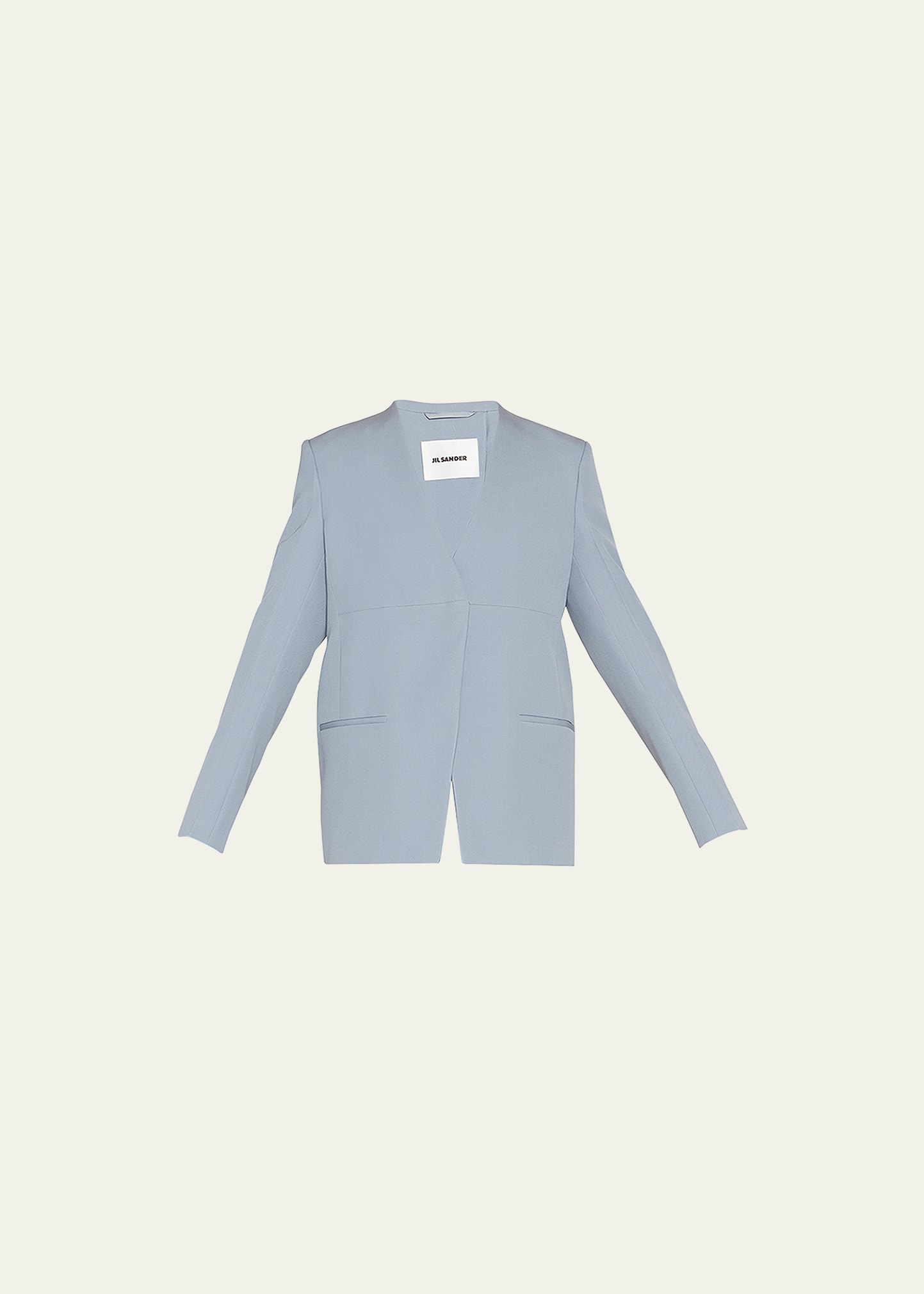 JIL SANDER TAILOR-MADE COLLARLESS WOOL JACKET