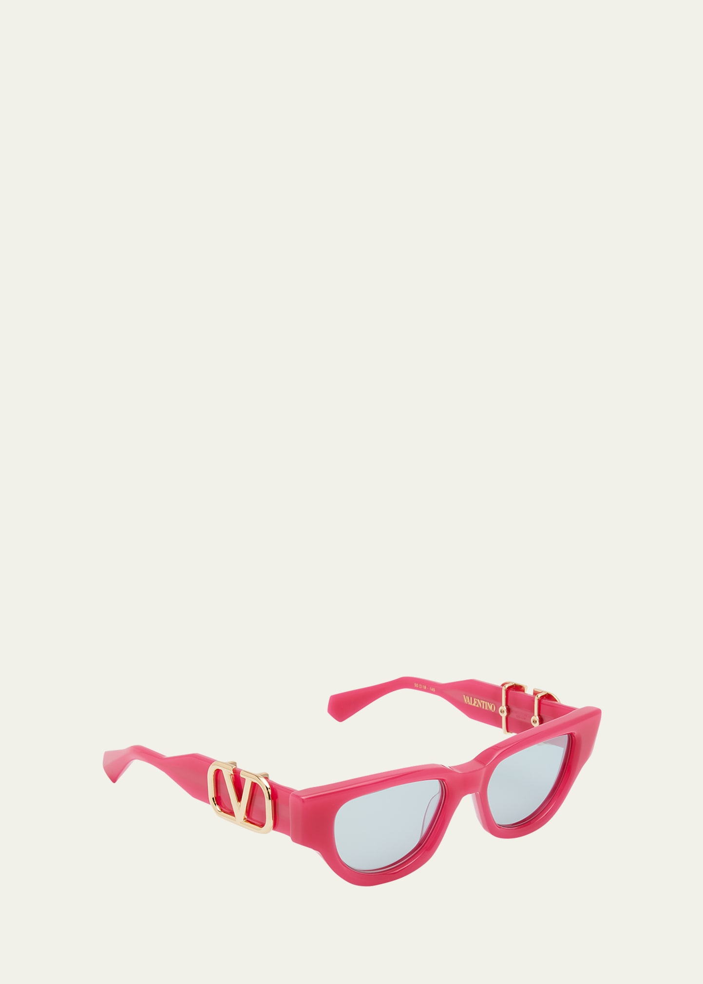 Shop Valentino Due Acetate & Titanium Cat-eye Sunglasses In Fuchsia