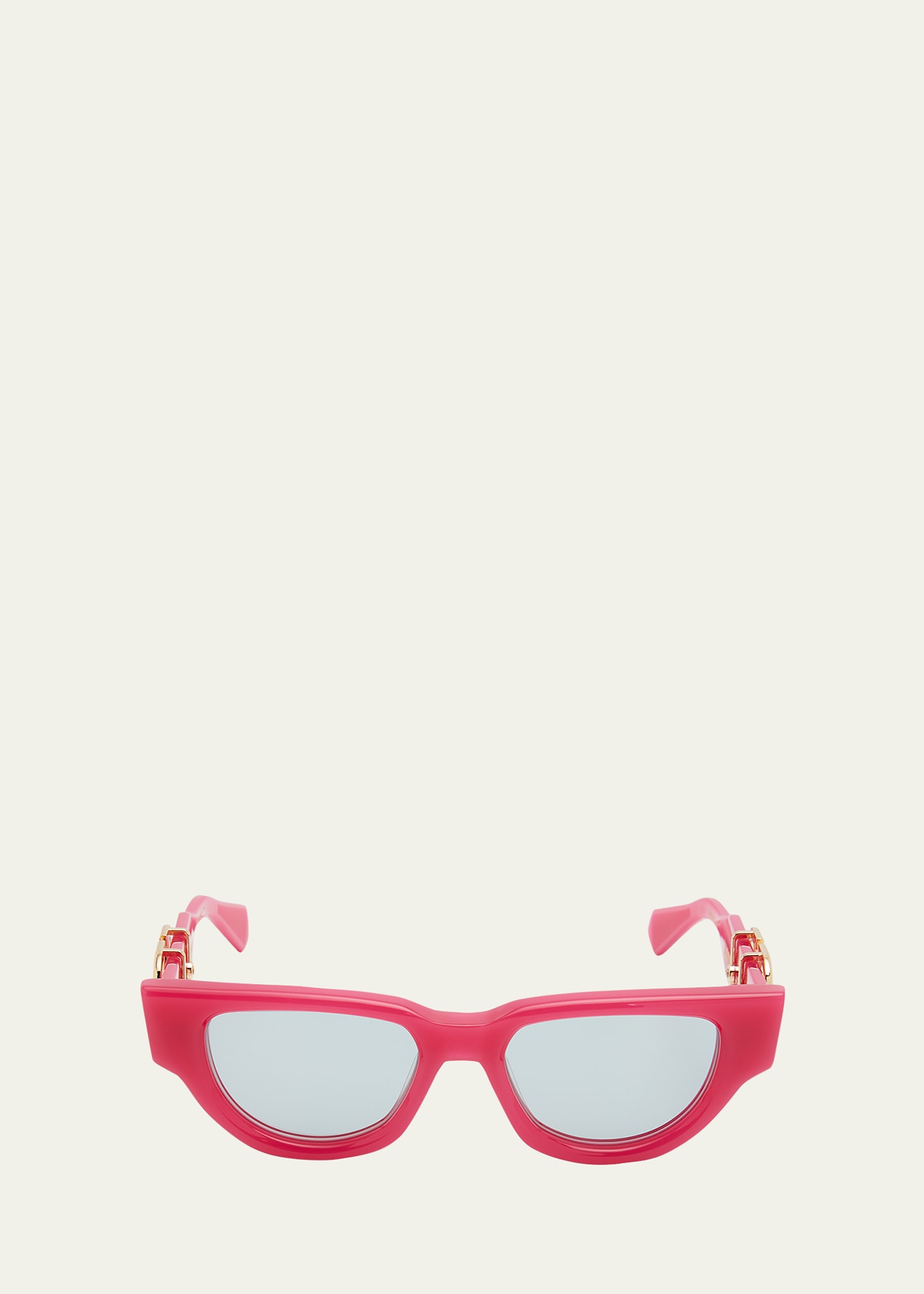 Shop Valentino Due Acetate & Titanium Cat-eye Sunglasses In Fuchsia