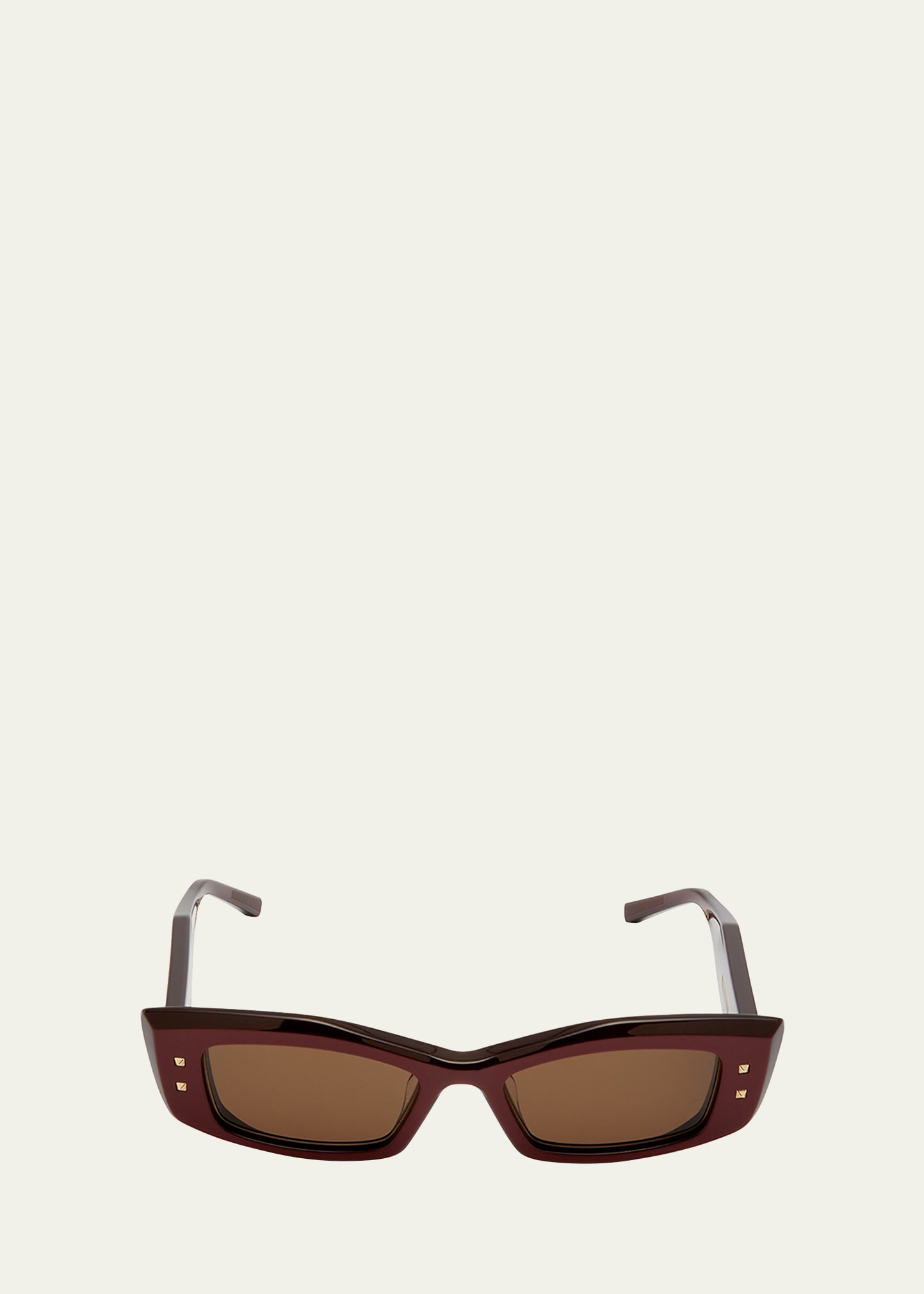 Valentino Quattro Acetate & Titanium Cat-eye Sunglasses In Bordeaux Yellow G