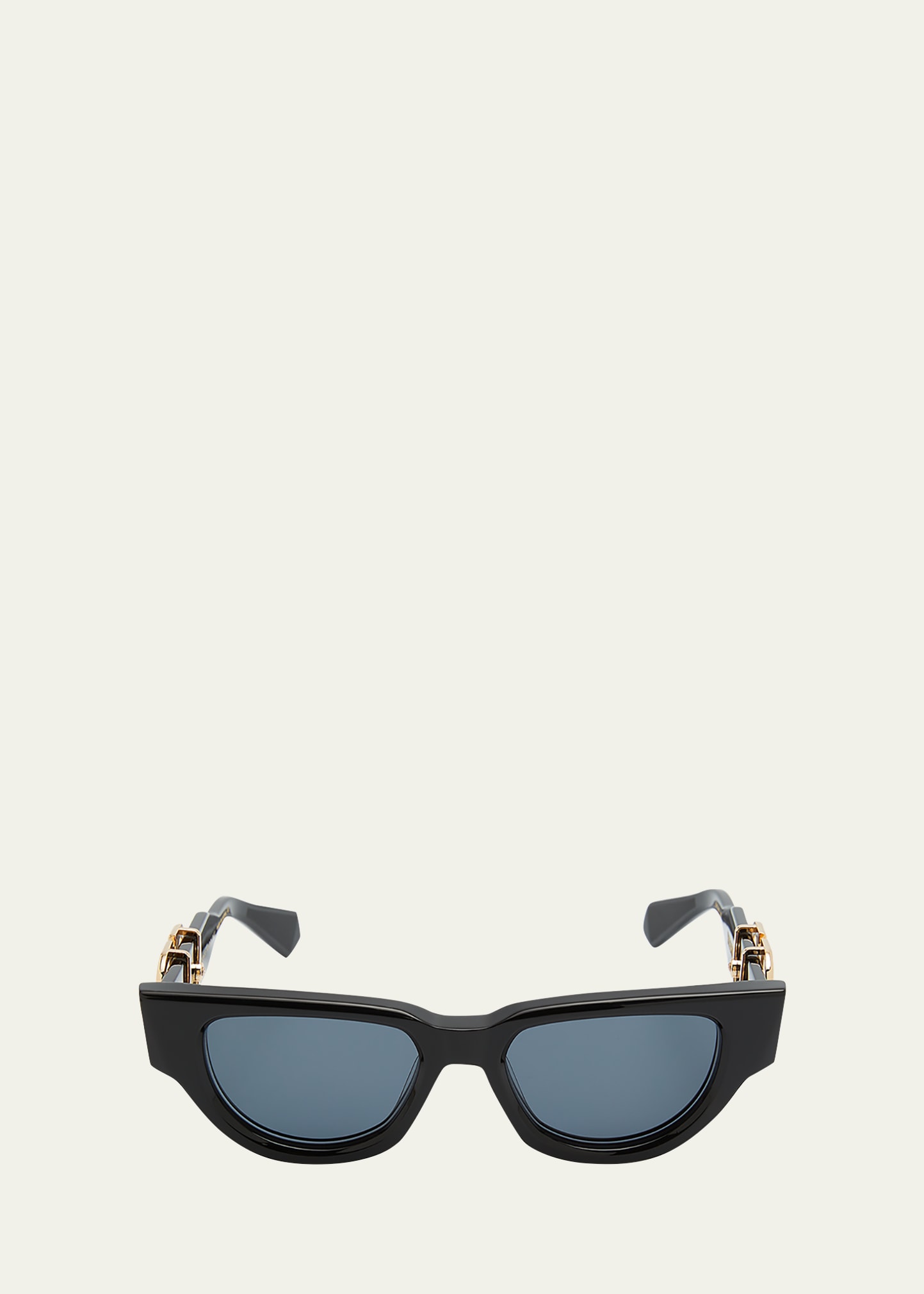 Shop Valentino Due Acetate & Titanium Cat-eye Sunglasses In Black Rose Gold