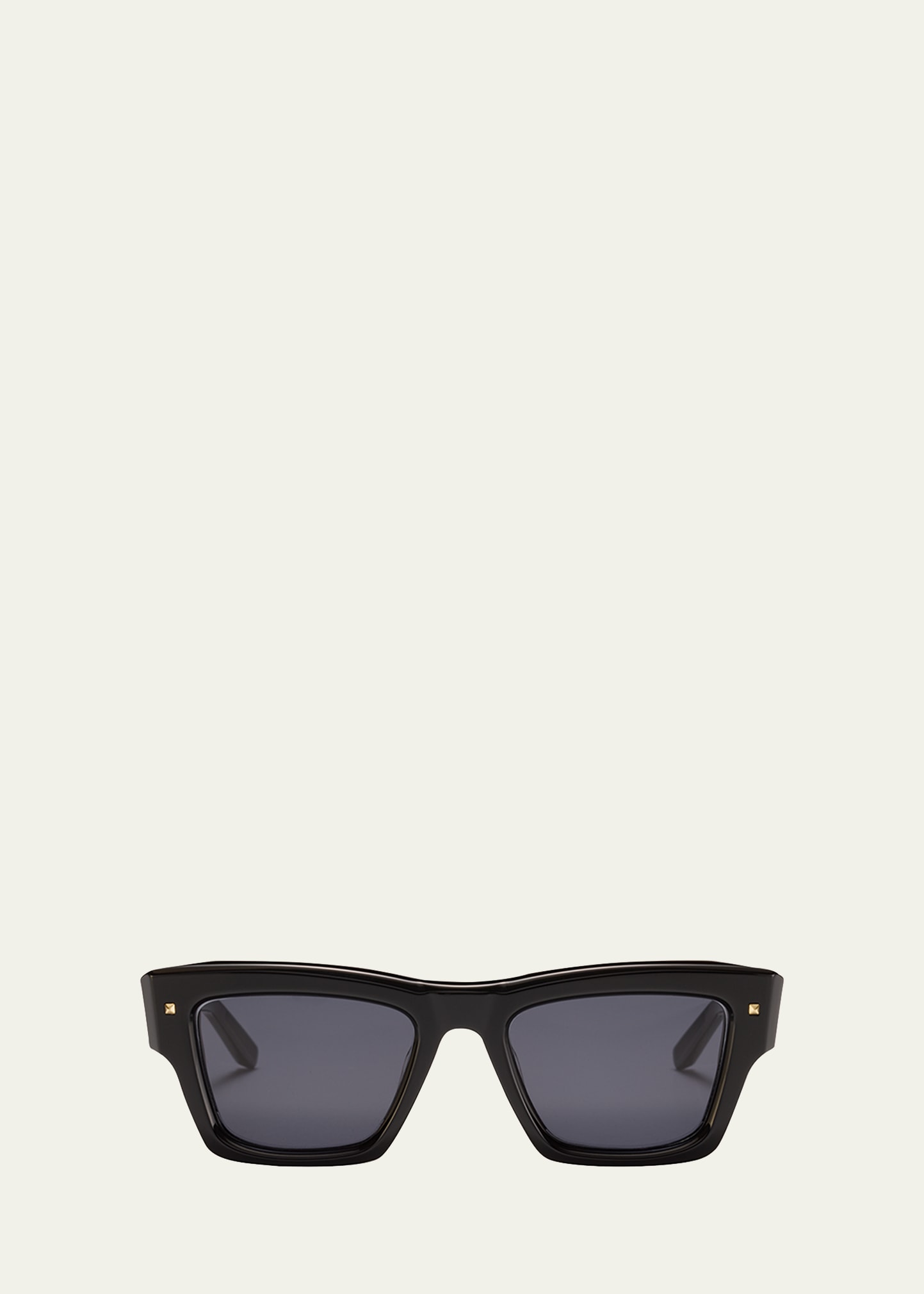Shop Valentino Xxii Square Acetate & Titanium Sunglasses In Black