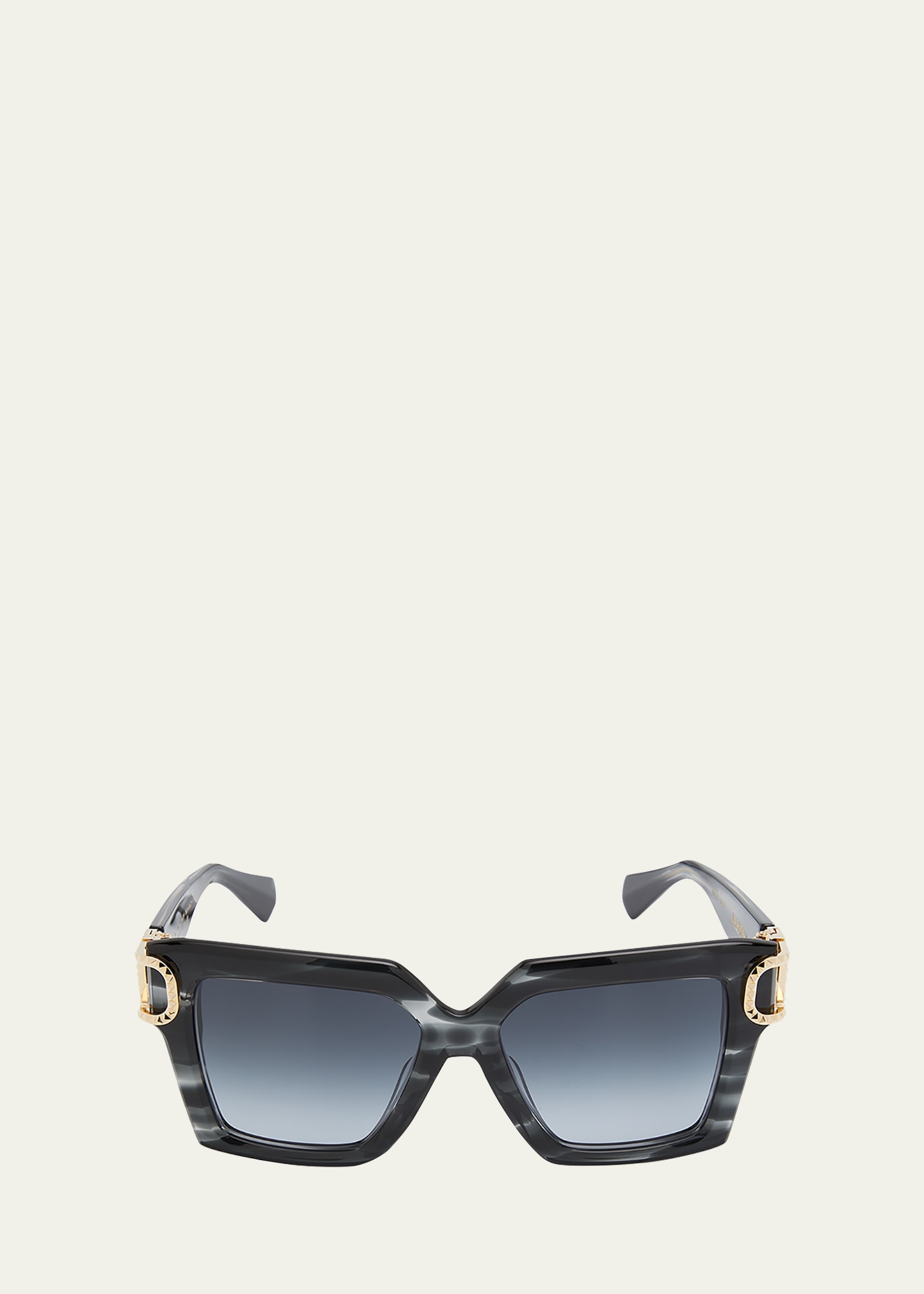 Valentino V-UNO VLS 107A Black Swirl Square Sunglasses - US