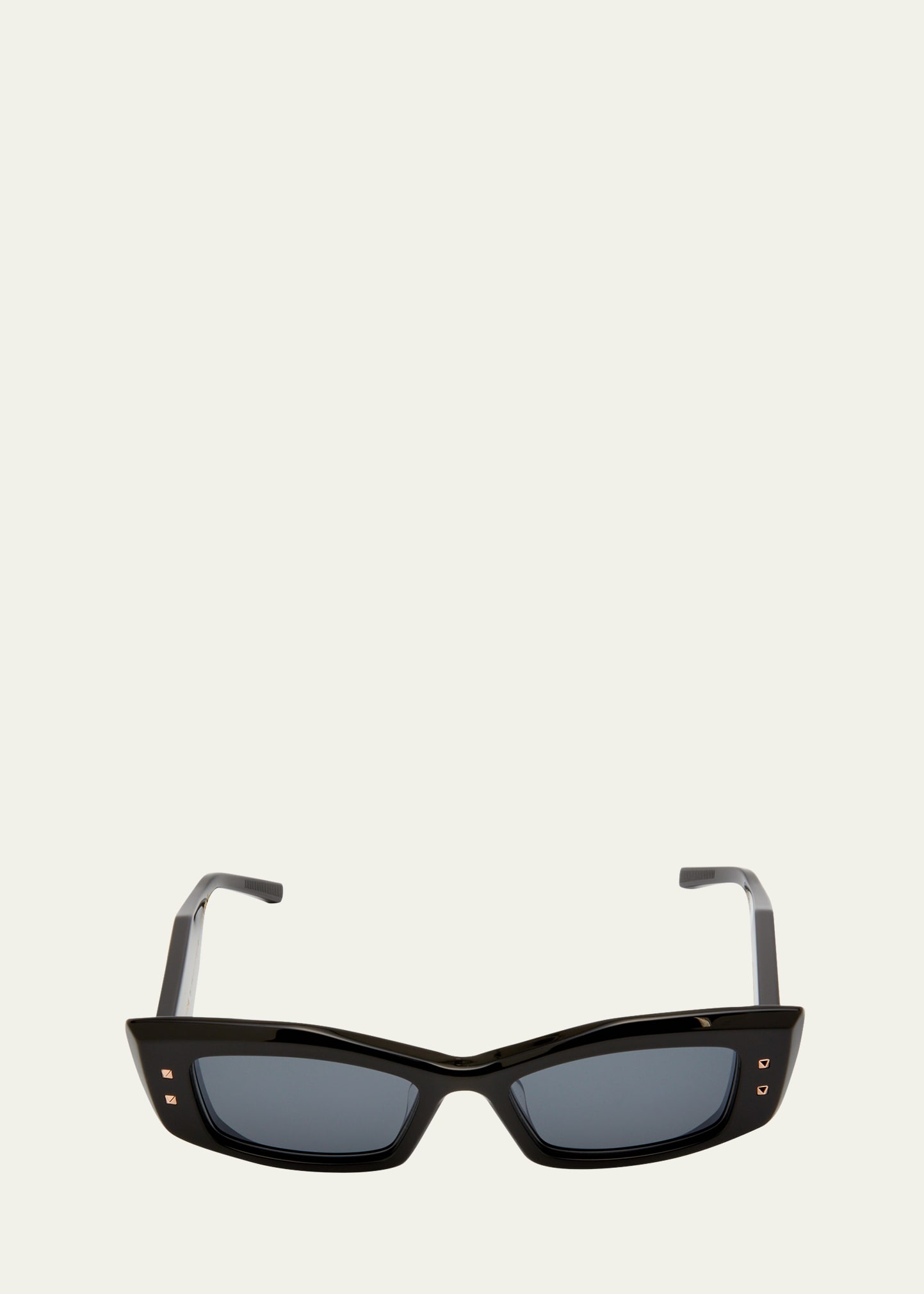 Shop Valentino Quattro Acetate & Titanium Cat-eye Sunglasses In Black Rose