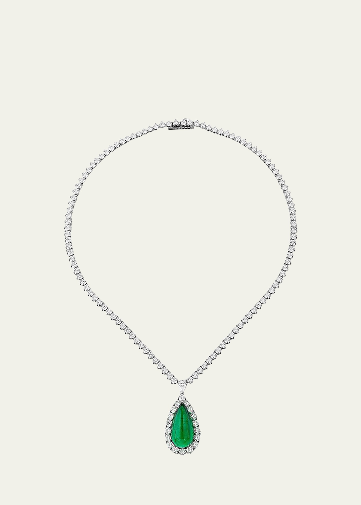Bayco Platinum Emerald and Diamond Necklace