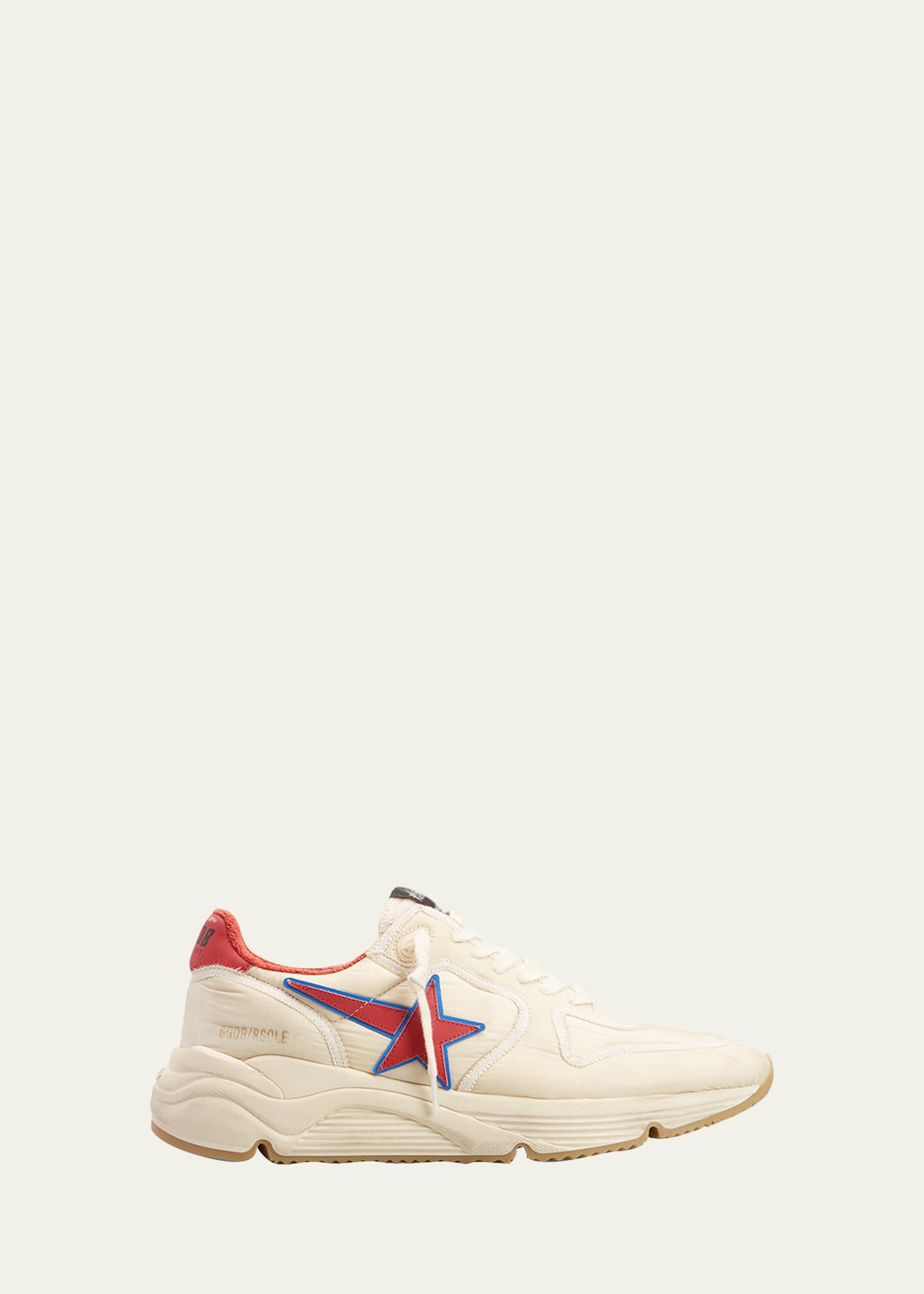 Golden Goose Running Sole Low-top Trainers In Beige/ Red