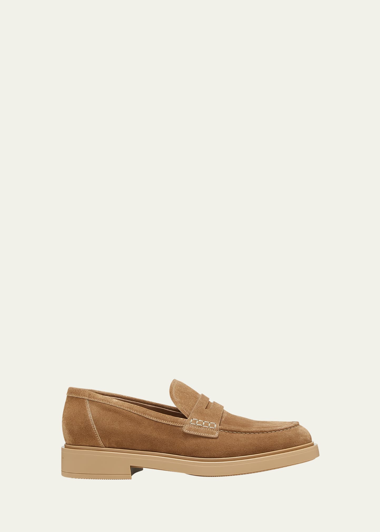 Gianvito Rossi Harris Suede Loafers In Camel