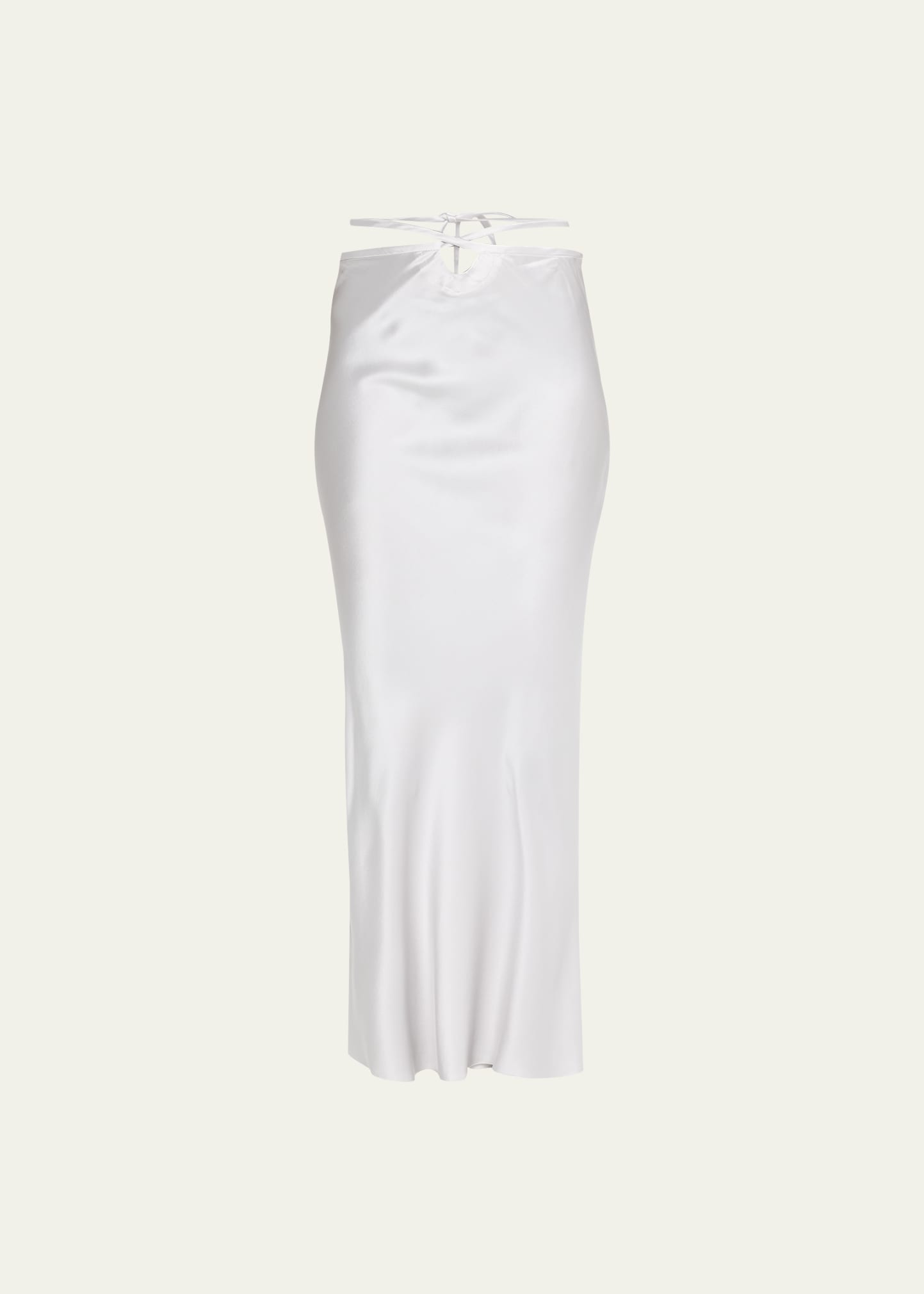 Loophole Waist-Tie Maxi Silk Skirt