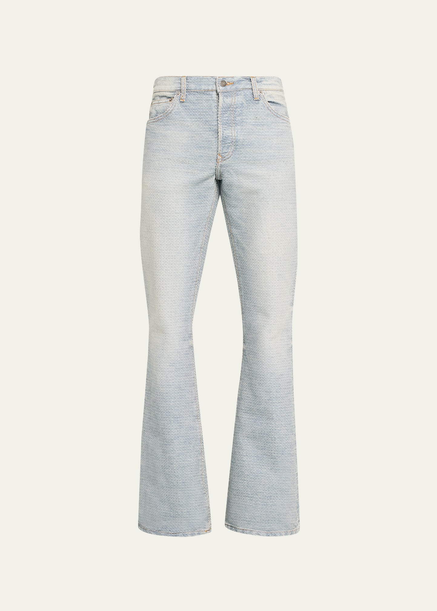 Cout De La Liberte Men's Jimmy Patterned Flare Jeans