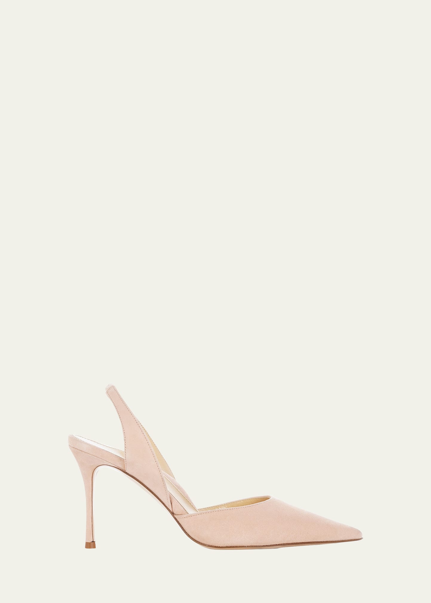 Shop Marion Parke Eleanor 85 Suede Slingback Pumps In Powder